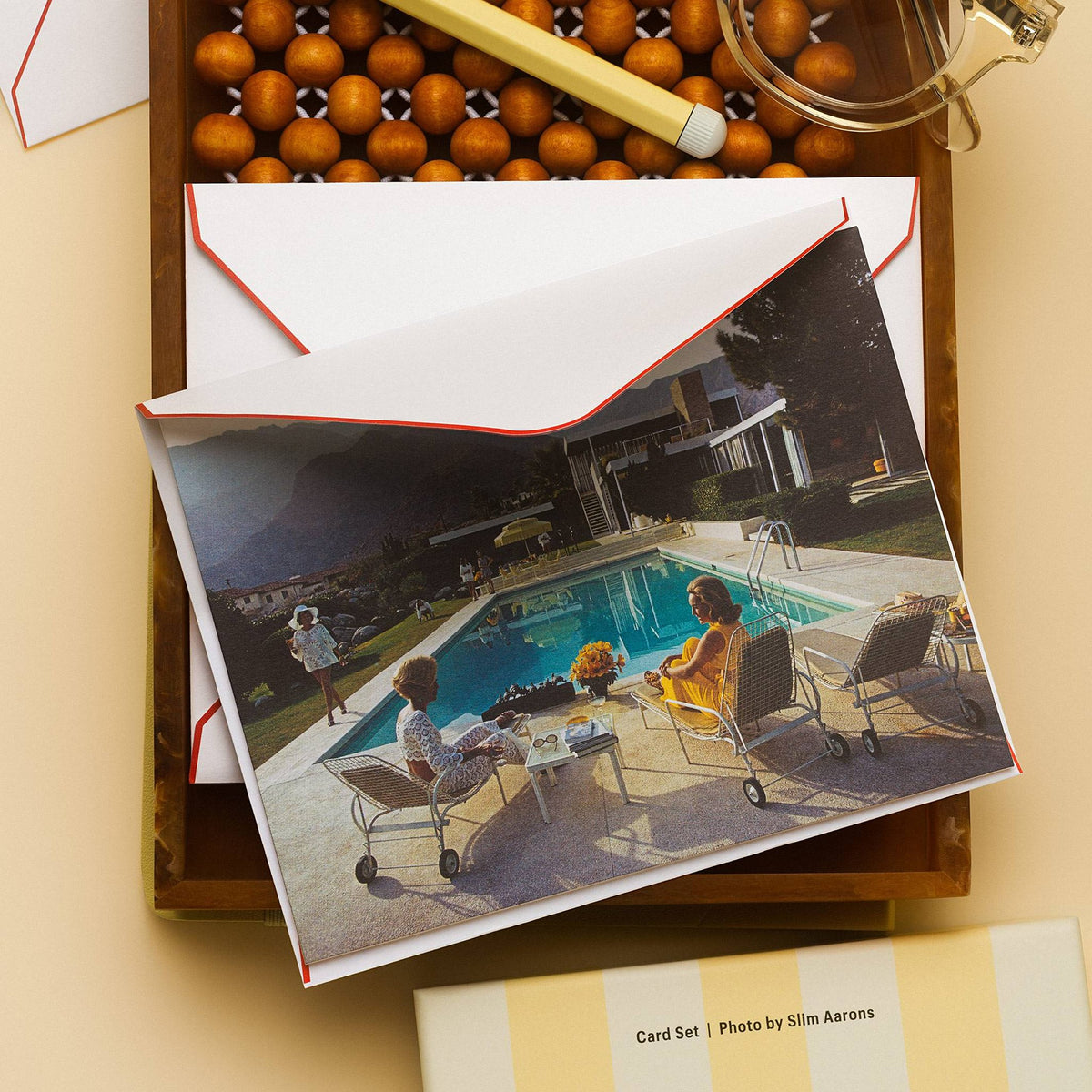 Grußkarten-Set "Poolside Gossip" – 8 Karten mit Umschlag | Piecework
