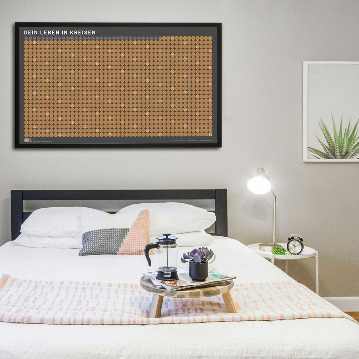 Dein LEBEN in KREISEN | Your LIFE in CIRCLES | LIFE-CALENDAR | Scratchmap | POSTER with 1.080 circles | German | 91x53,3 cm | Circle Maps