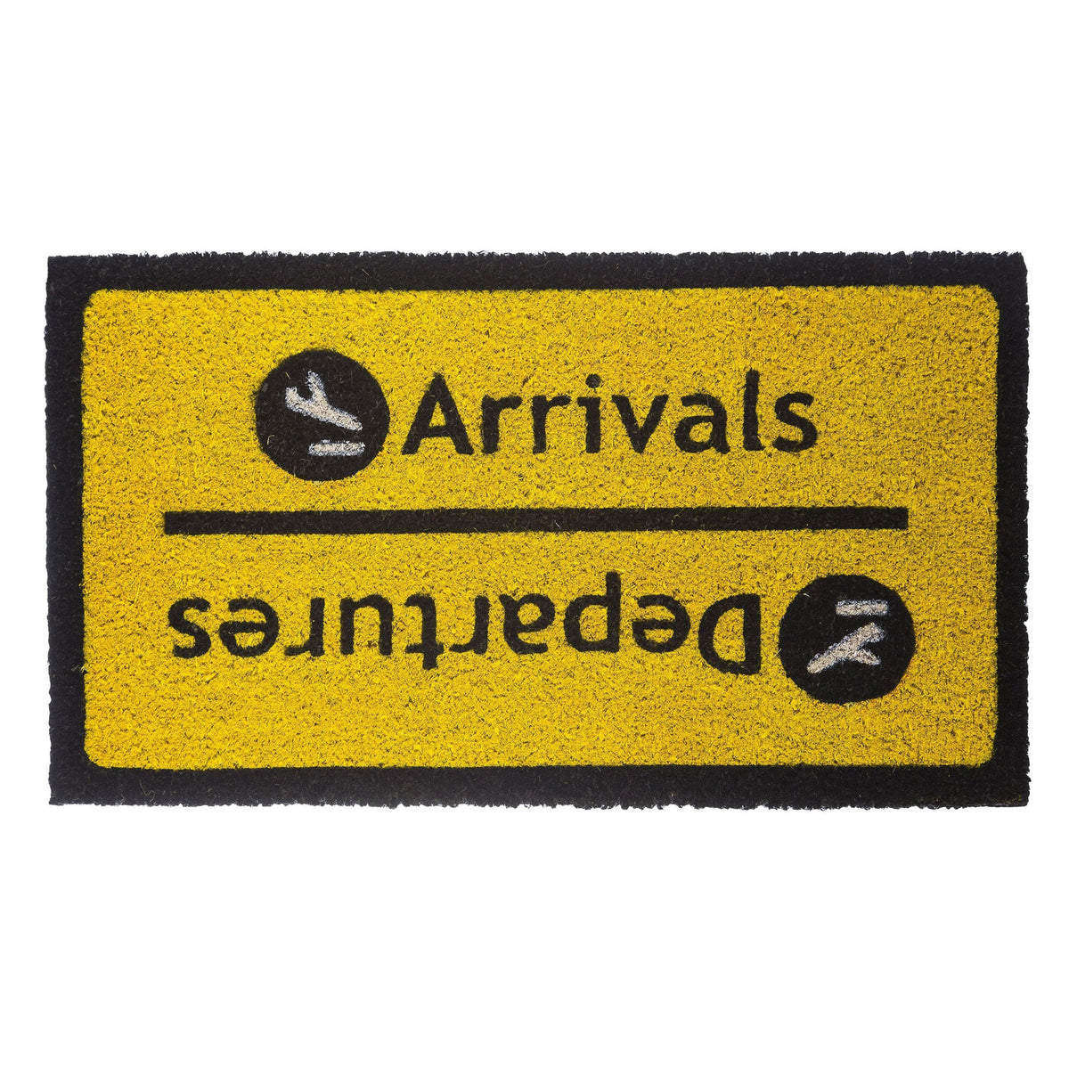 Fußmatte "Arrivals & Departures" – Schwarz · 70×40 cm | Fisura