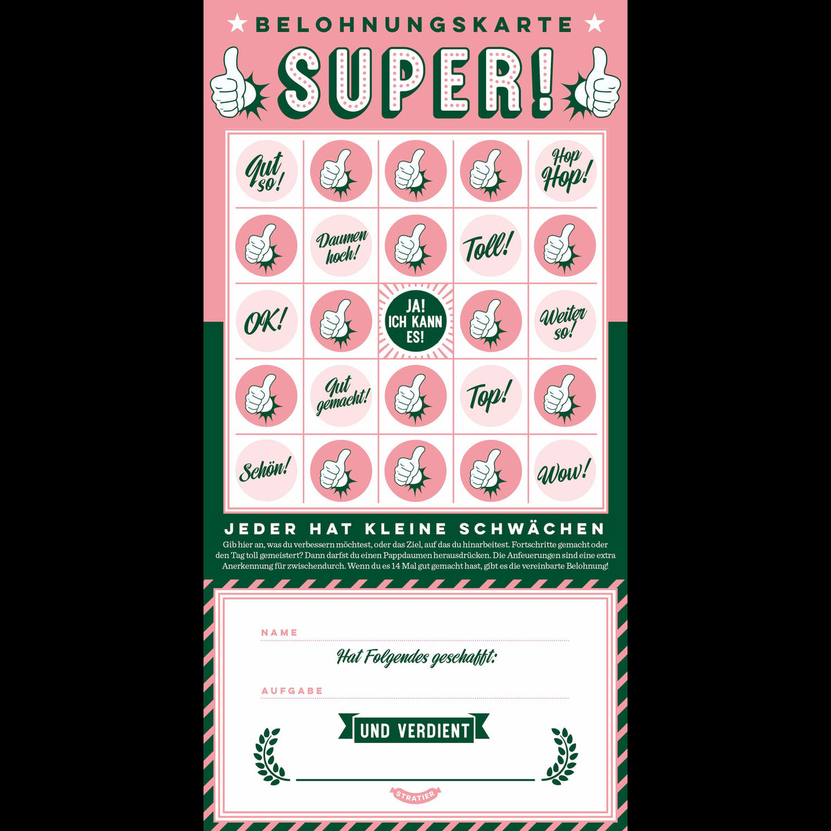 SUPER! | REWARD CARDS for children | 29x15 cm | Stratier
