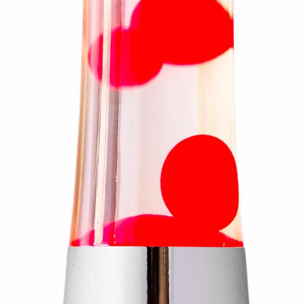 Lavalampe Tower – Chrom · Rote Lava · Retro · 39,5 cm | Fisura · Tischlampe