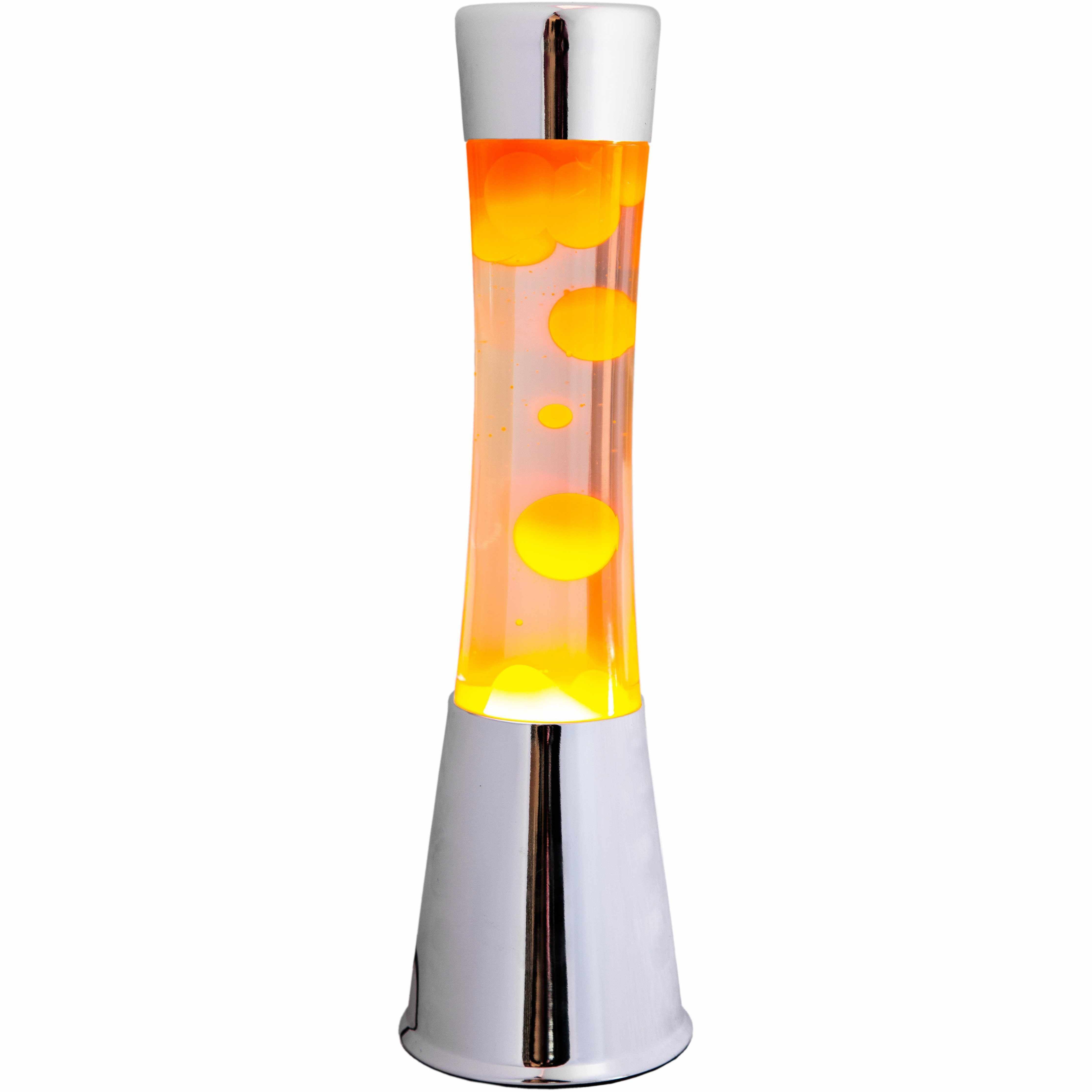 Lava Lamp Tower – Chrome · Amber Lava · Retro · 39.5 cm | Fisura · Table Lamp