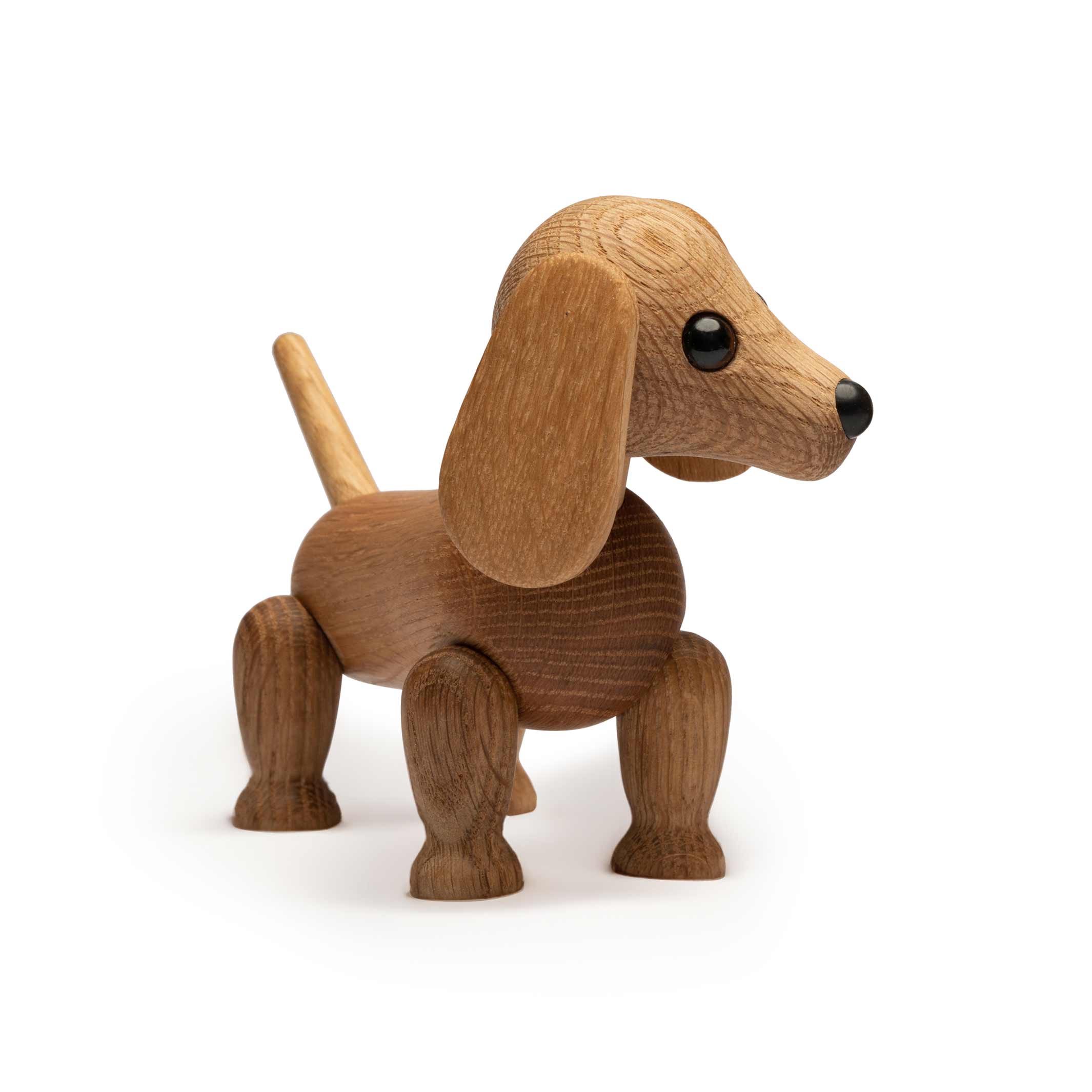 CHIOT TECKEL AMIGO | drôle de petit chiot teckel | Figurine décorative en bois | Christian Sommer | Printemps Copenhague