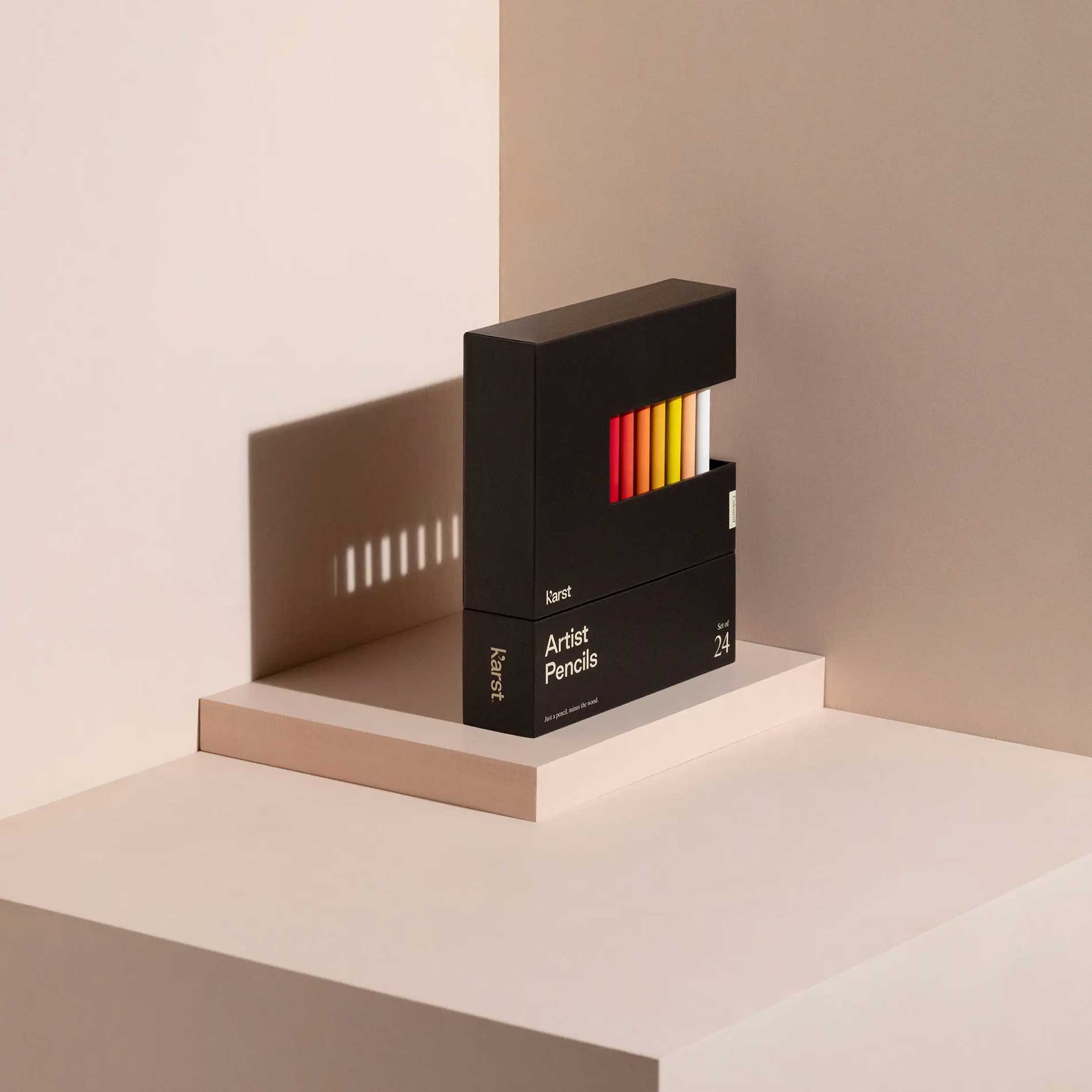 CRAYONS D'ARTISTE SANS BOIS | ENSEMBLE DE CRAYONS graphite sans bois | Ensemble de 24 | Papier de pierre karstique