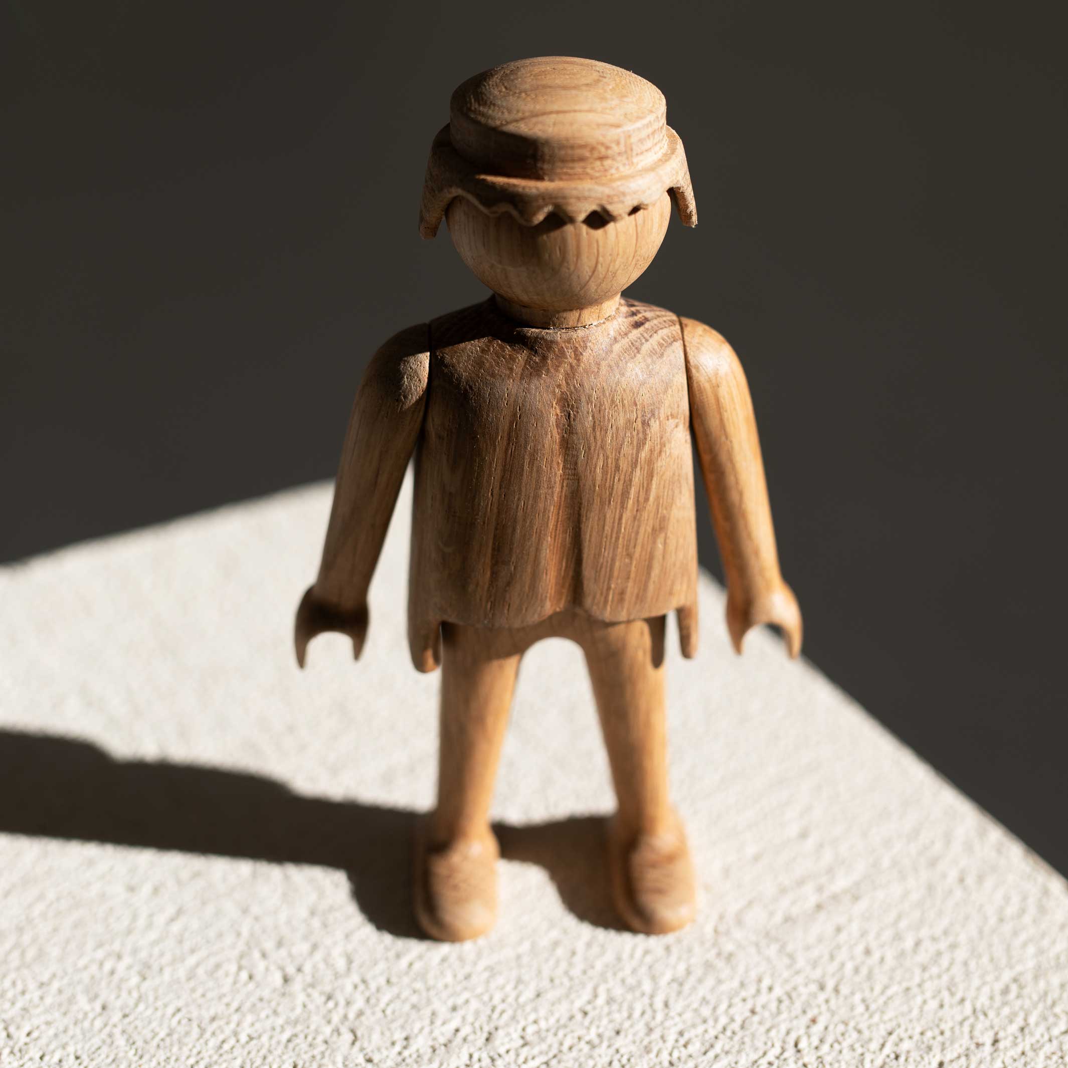 Wooden Figure Playmobil Man Mini – Oak · 10 cm | boyhood