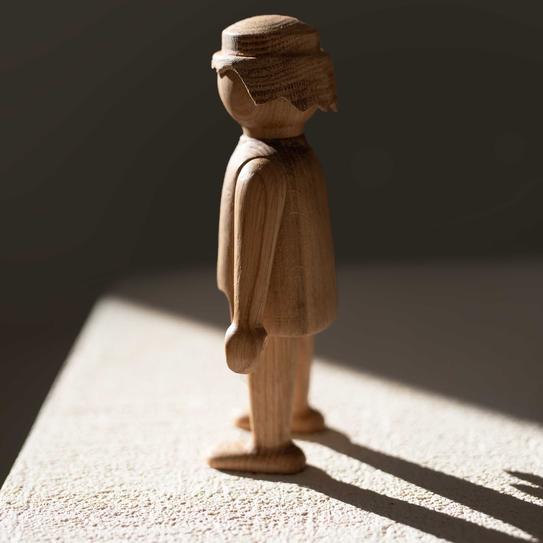 Wooden Figure Playmobil Man Mini – Oak · 10 cm | boyhood