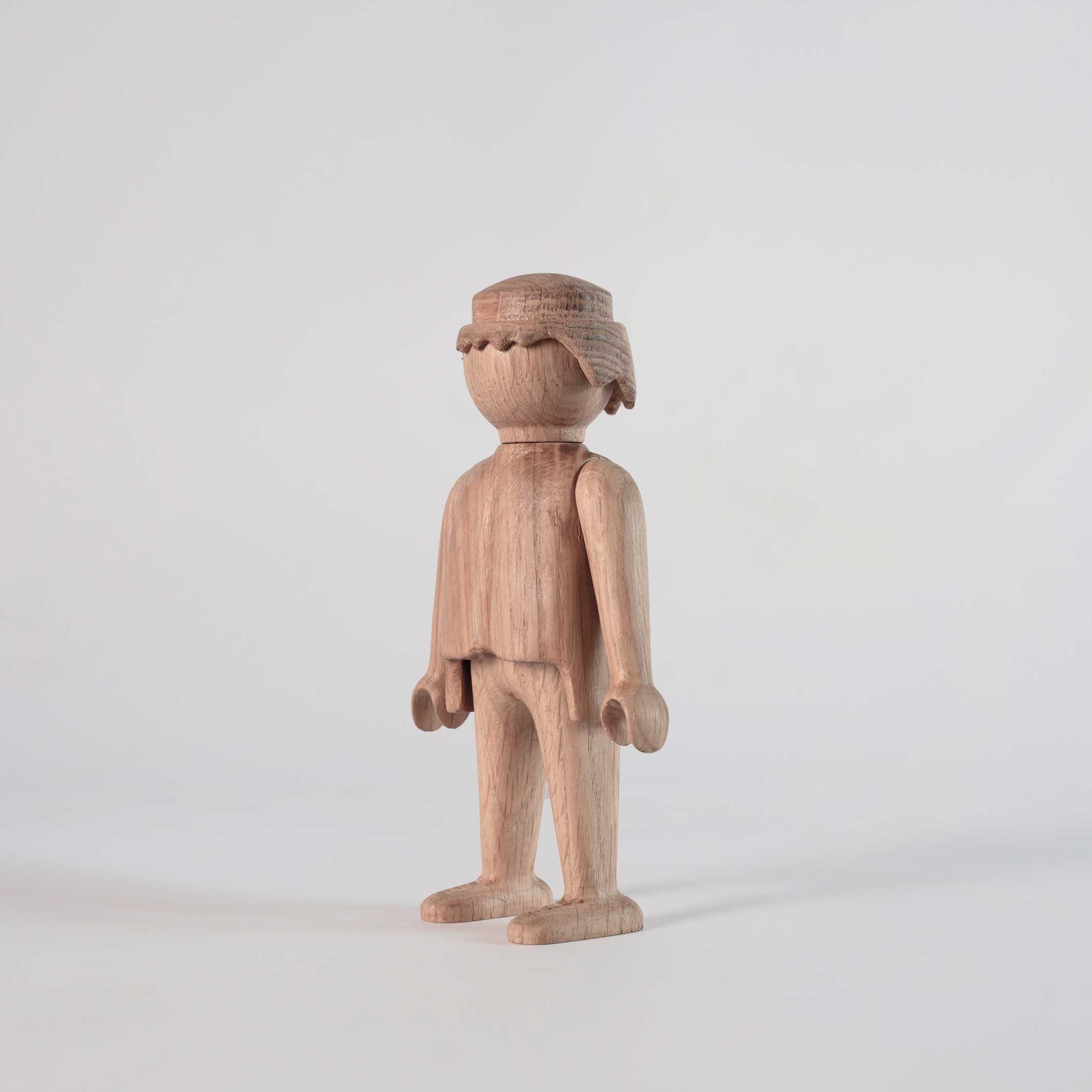 Wooden Figure Playmobil Man Mini – Oak · 10 cm | boyhood