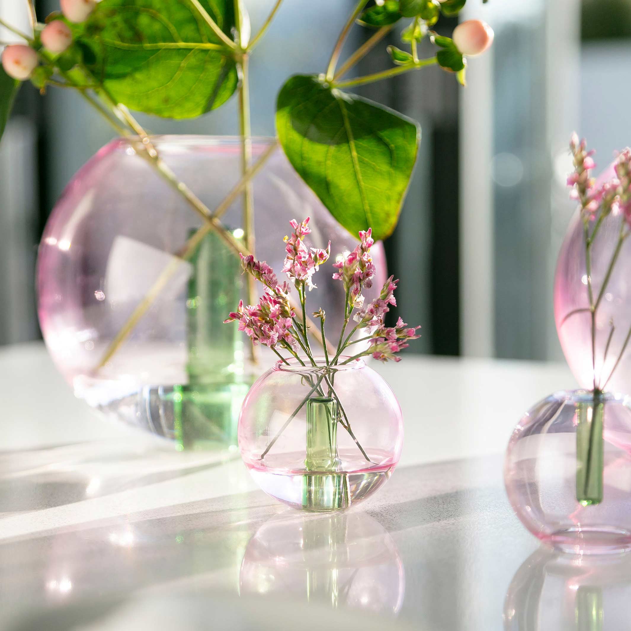 BUBBLE VASE - Glas-Vase - Pink & Grün | Block Design