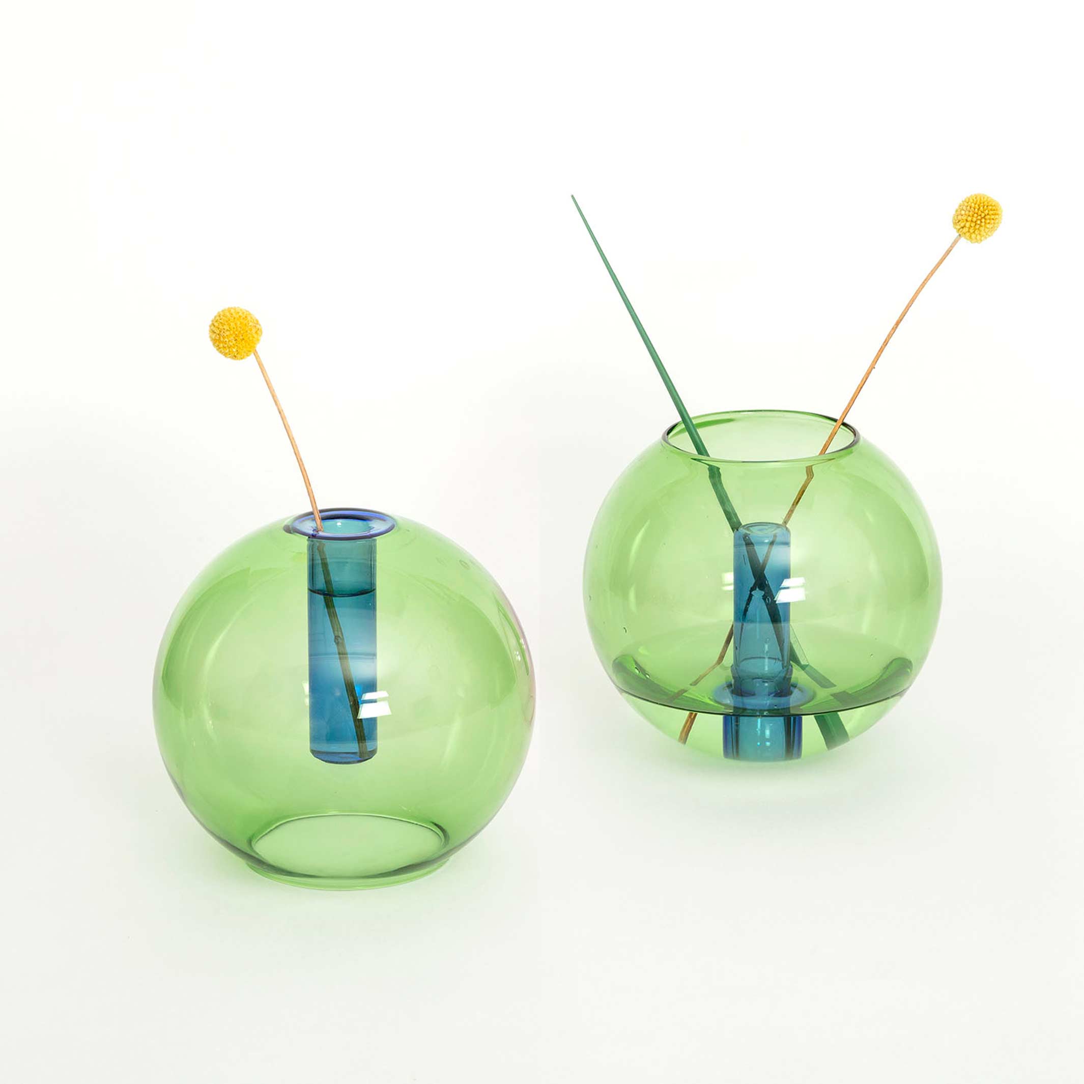 BUBBLE VASE - Glas-Vase - Grün & Blau | Block Design