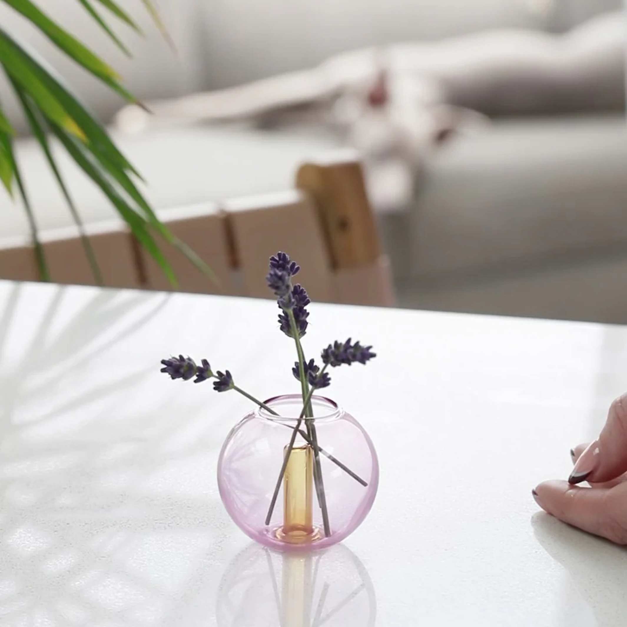 BUBBLE VASE Mini - Glas-Vase - Lila & Orange | Block Design