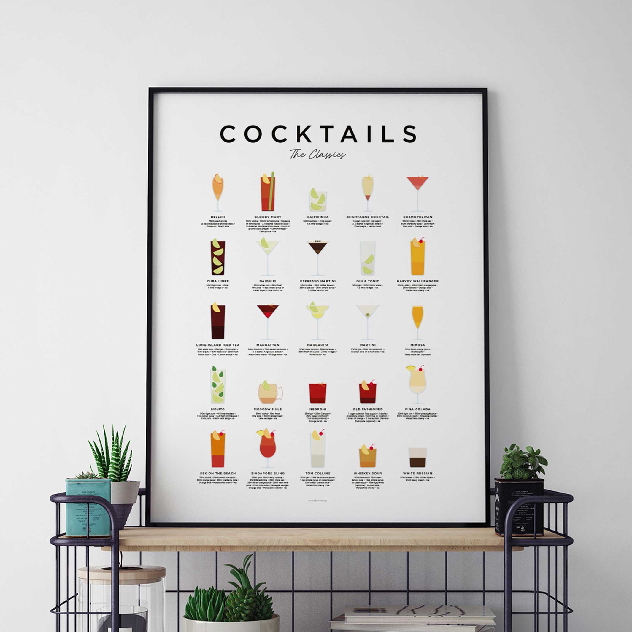 COCKTAILS CLASSIQUES - Affiche 50x70 cm | Impression éternelle