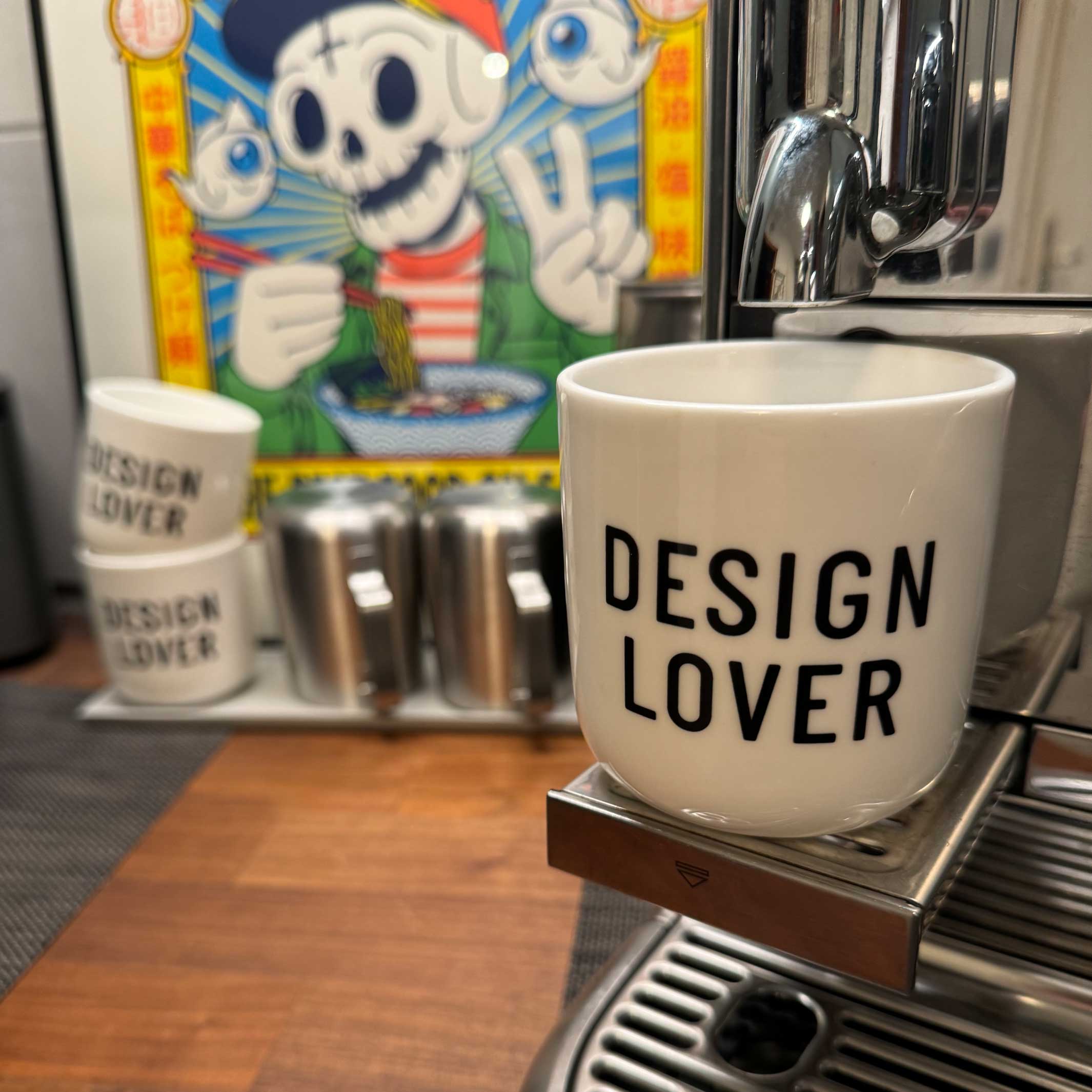 DESIGN LOVER | white coffee & tea MUG with black typo | PLTY