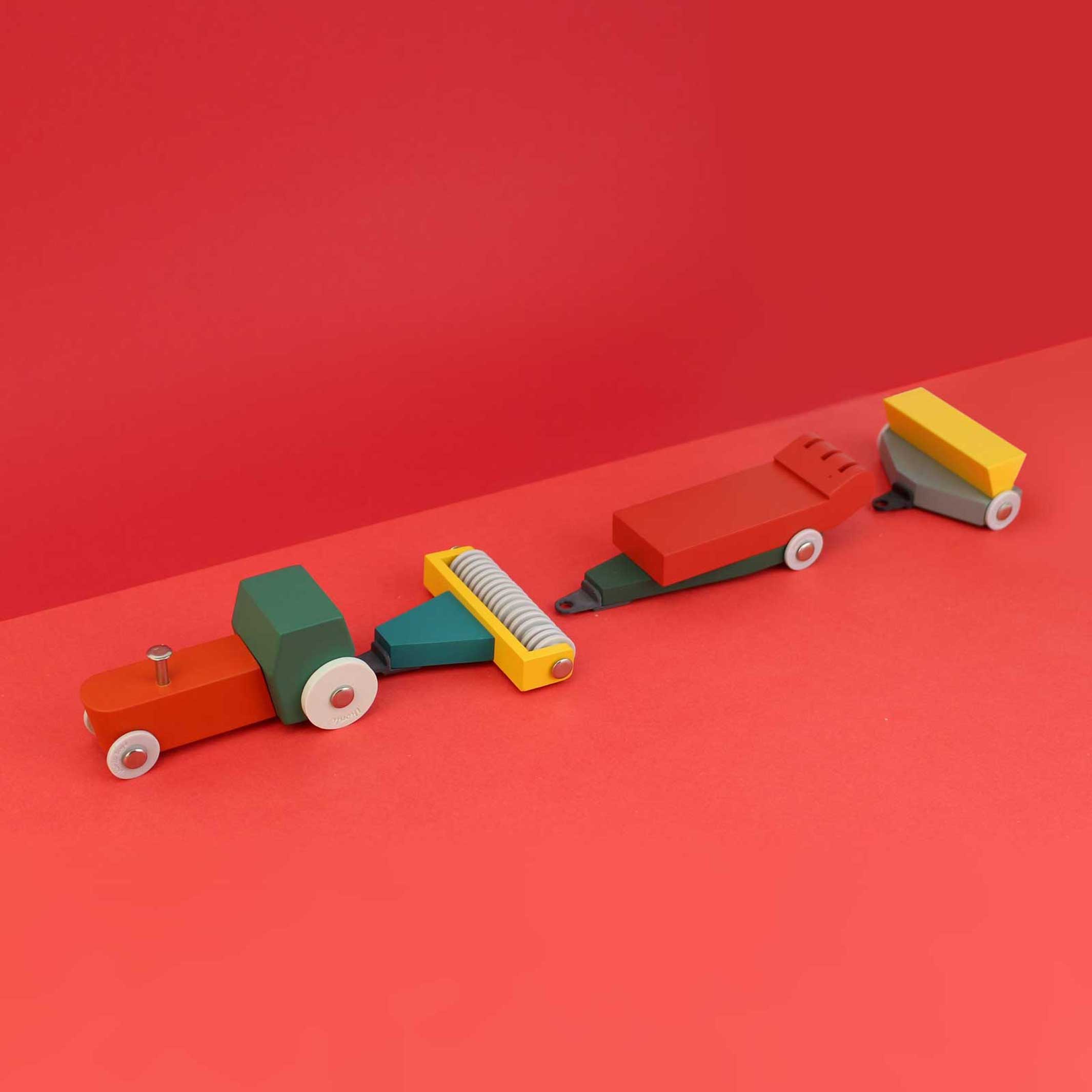 DUOTONE CAR #7 | Design-SPIELZEUGAUTO TRAKTOR-SET aus Holz | Floris Hovers | Ikonic