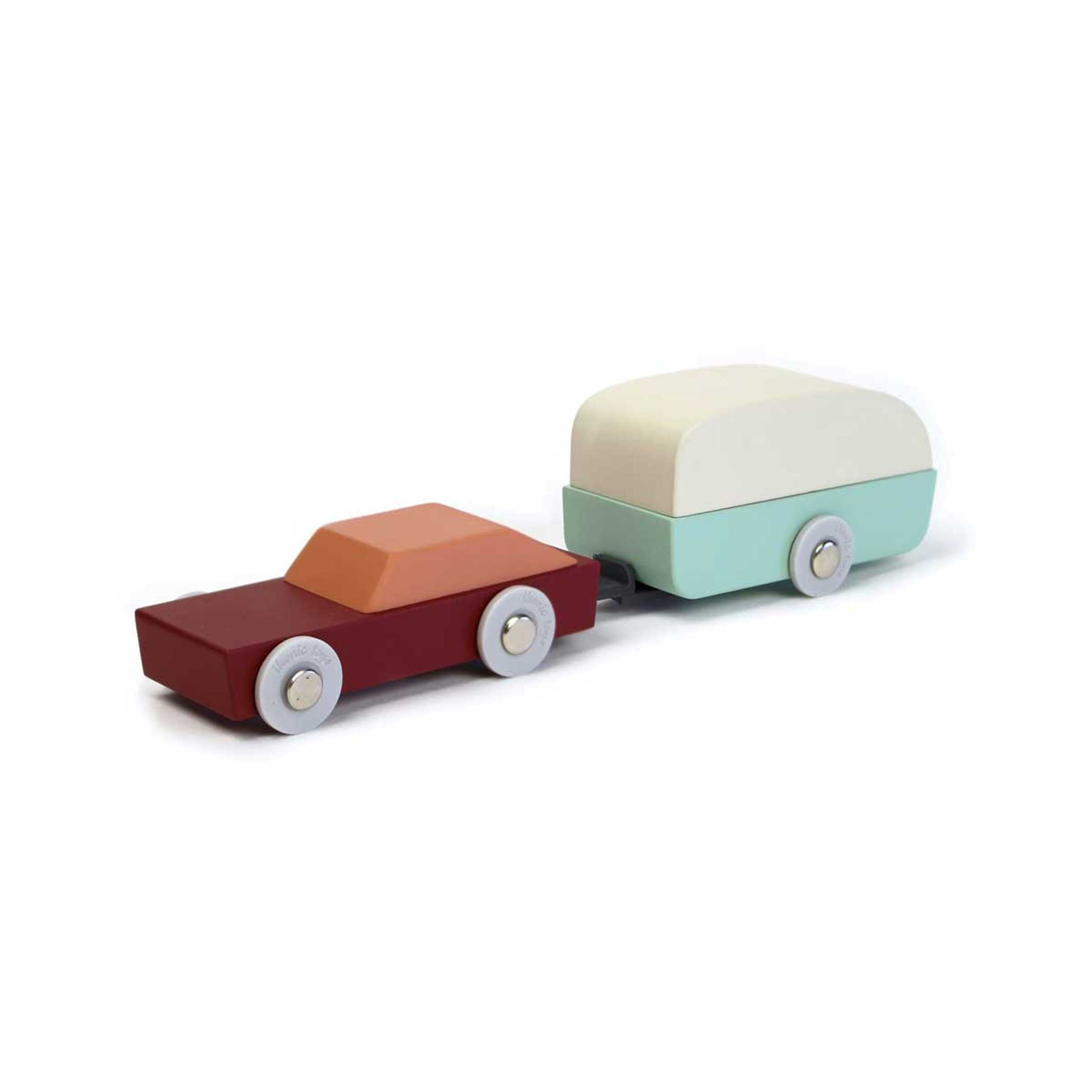 DUOTONE CAR #8 | Design-SPIELZEUGAUTO mit Caravan aus Holz | Floris Hovers | Ikonic