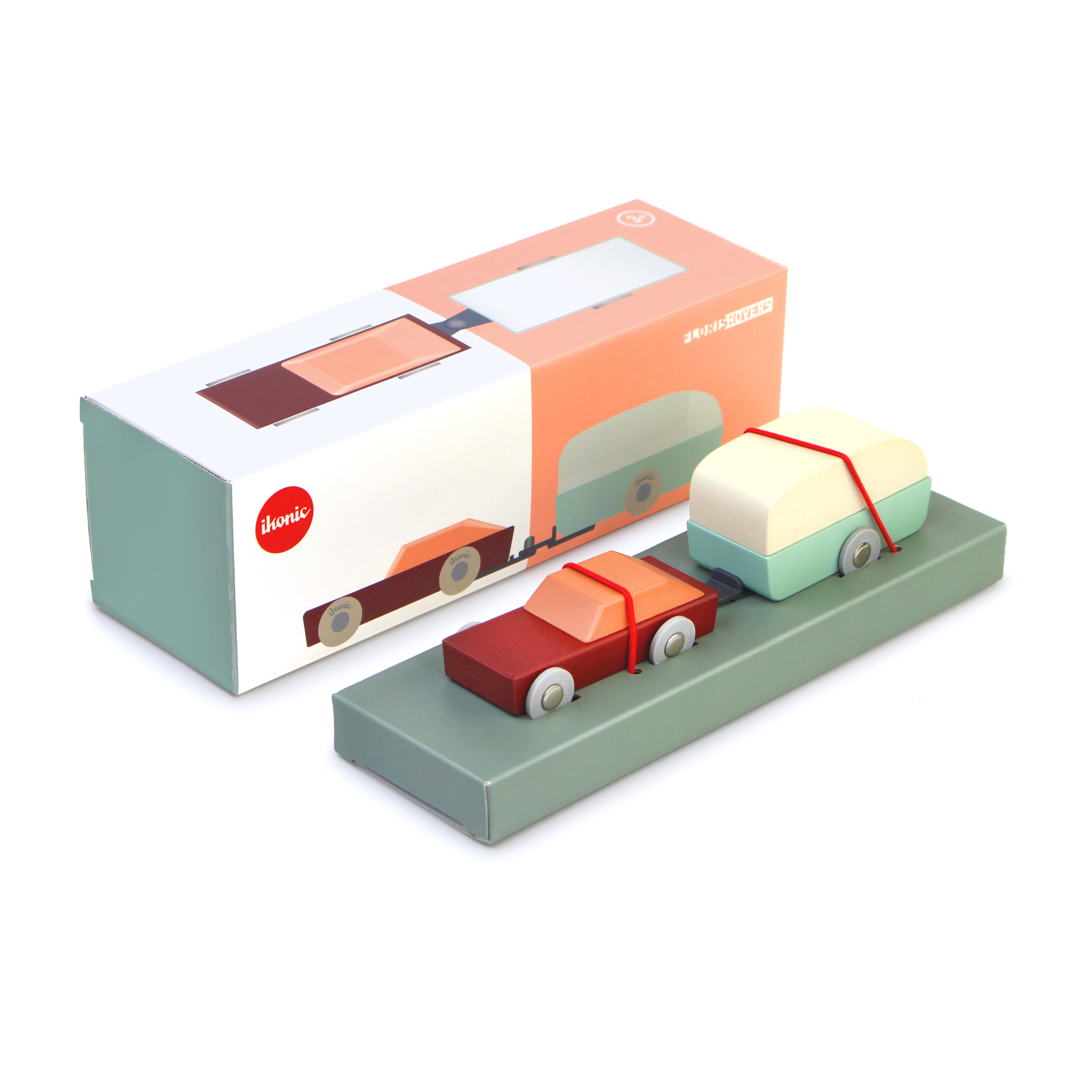 VOITURE DUOTONE #8 | VOITURE JOUET design avec caravane en bois | Floris plane | Iconique