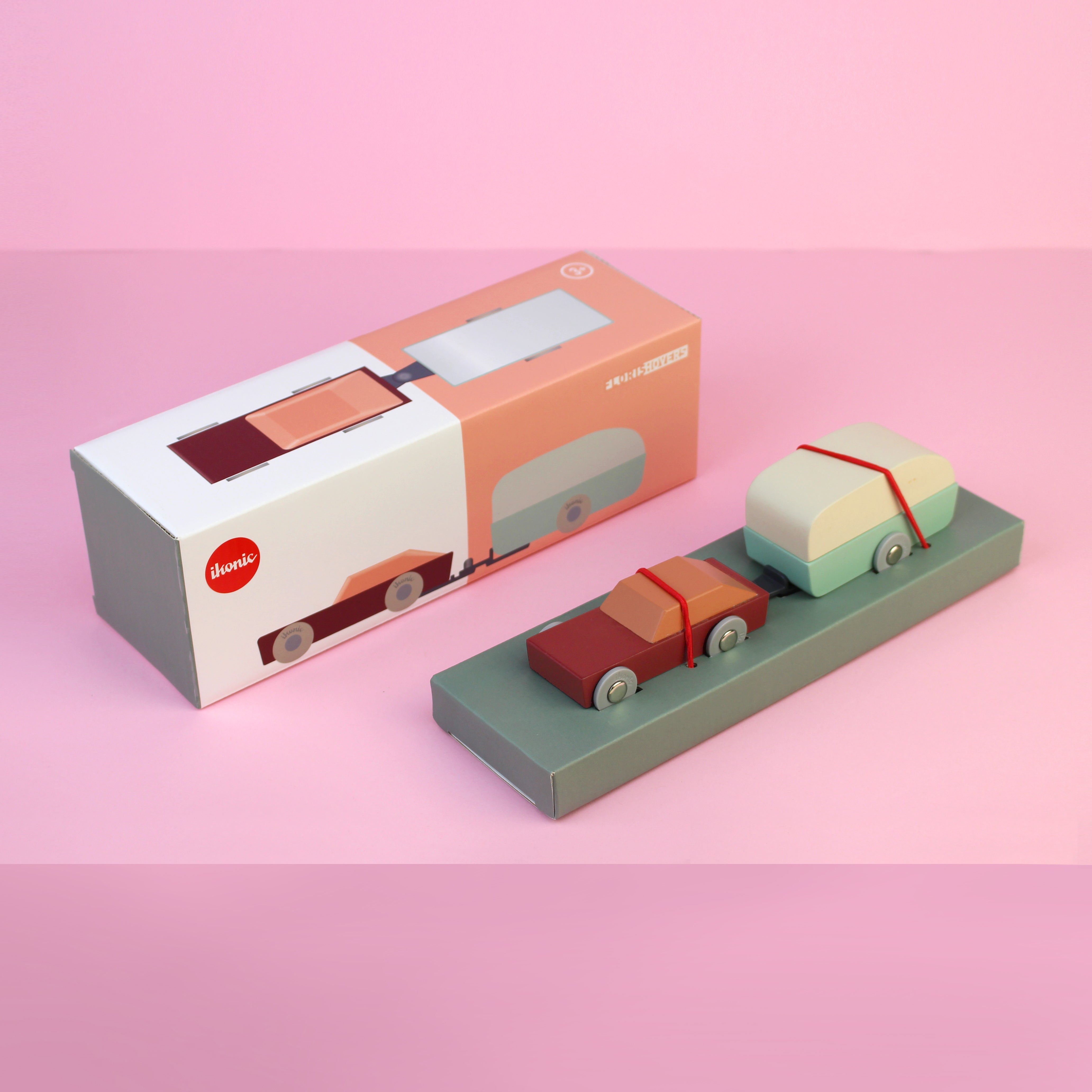 VOITURE DUOTONE #8 | VOITURE JOUET design avec caravane en bois | Floris plane | Iconique