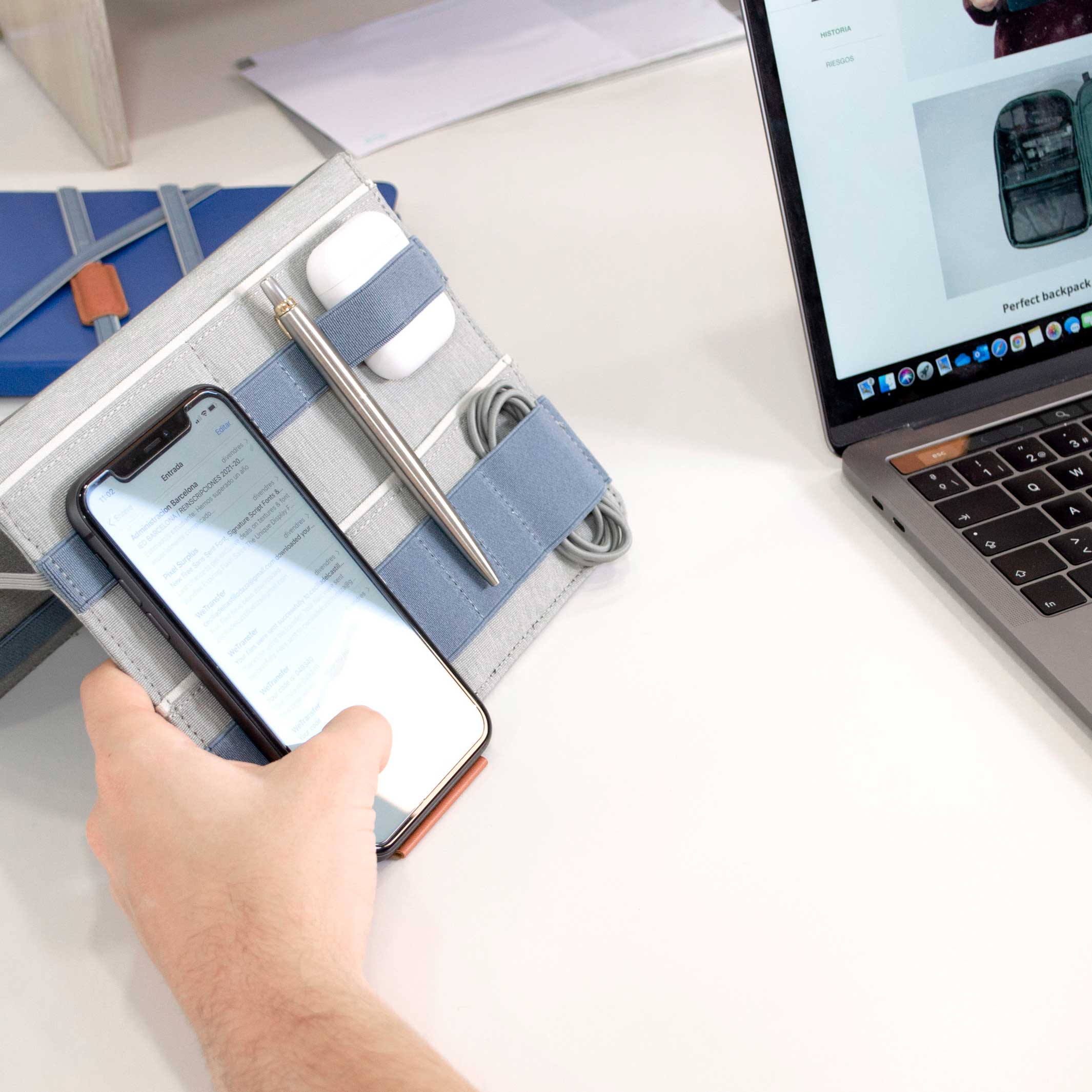 FOLD | 2-IN-1 portable DESKTOP ORGANIZER | 30x21 cm | beblau