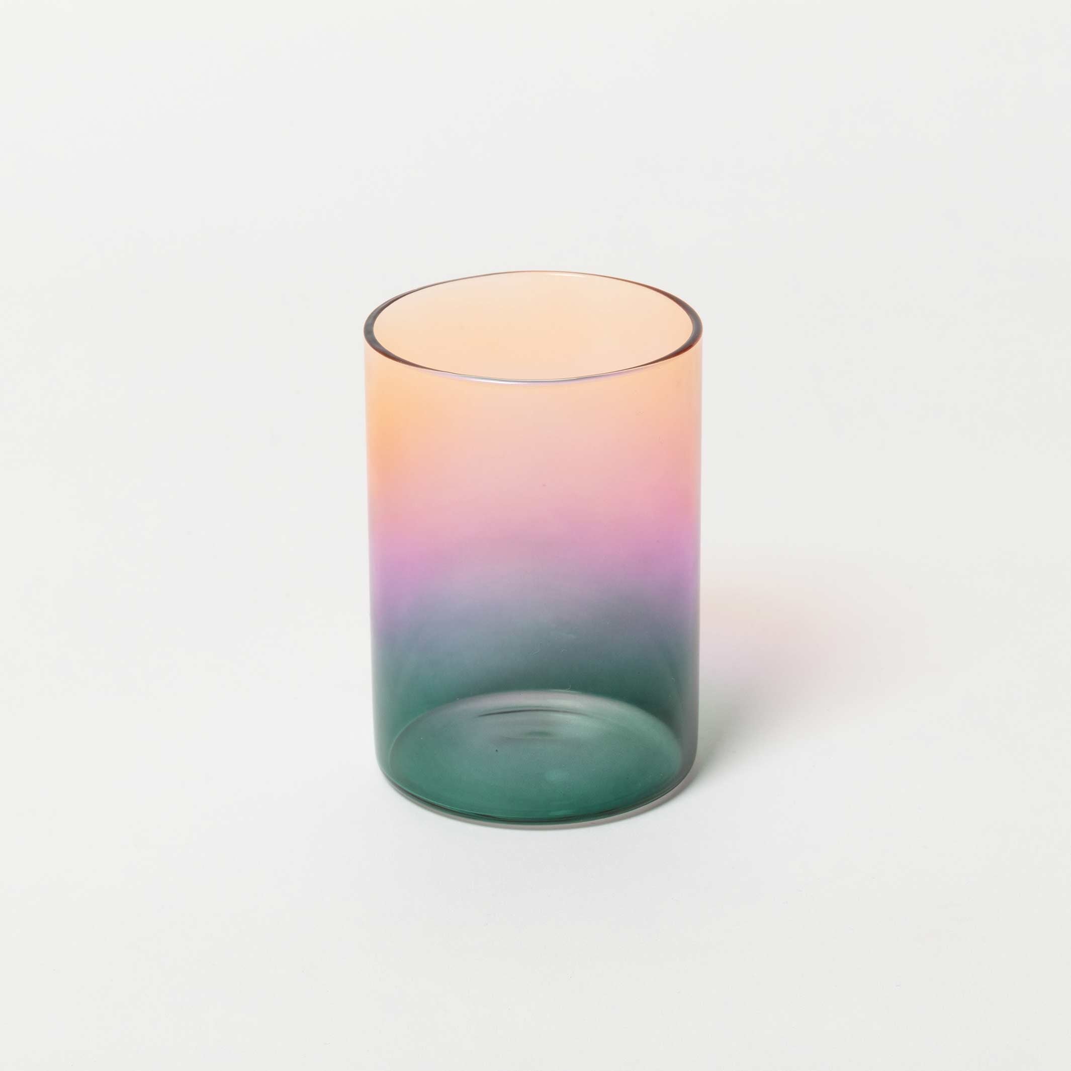 GRADIENT GLASSES THREE TONE - Drinking Glasses Teal, Lilac & Amber - Set of 2 | Block Design