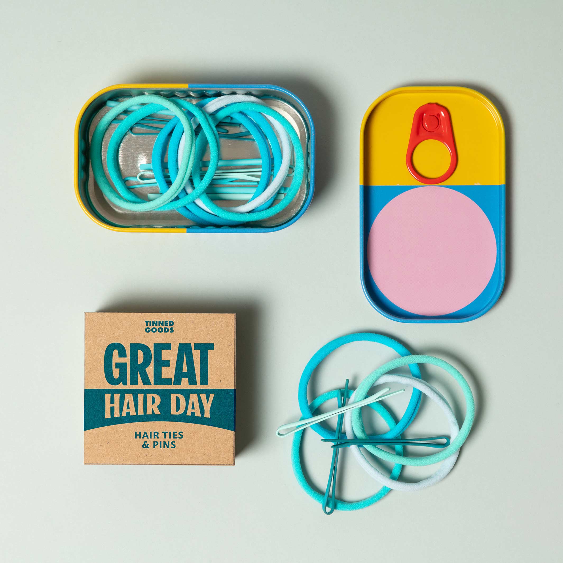 GREAT HAIR DAY - Tinned Goods - Haar-Gummis & -Klammern | Block Design