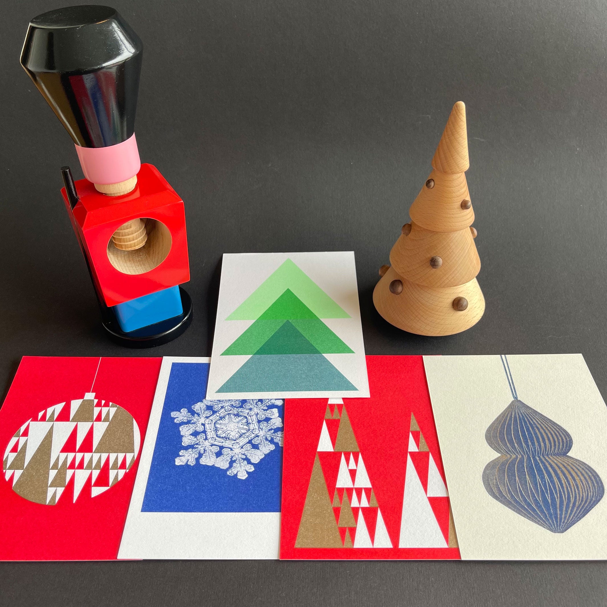 Rio | ENSEMBLE DE CARTES DE VOEUX DE NOËL | 11 pièces. en risographie | M. et Mme Rio