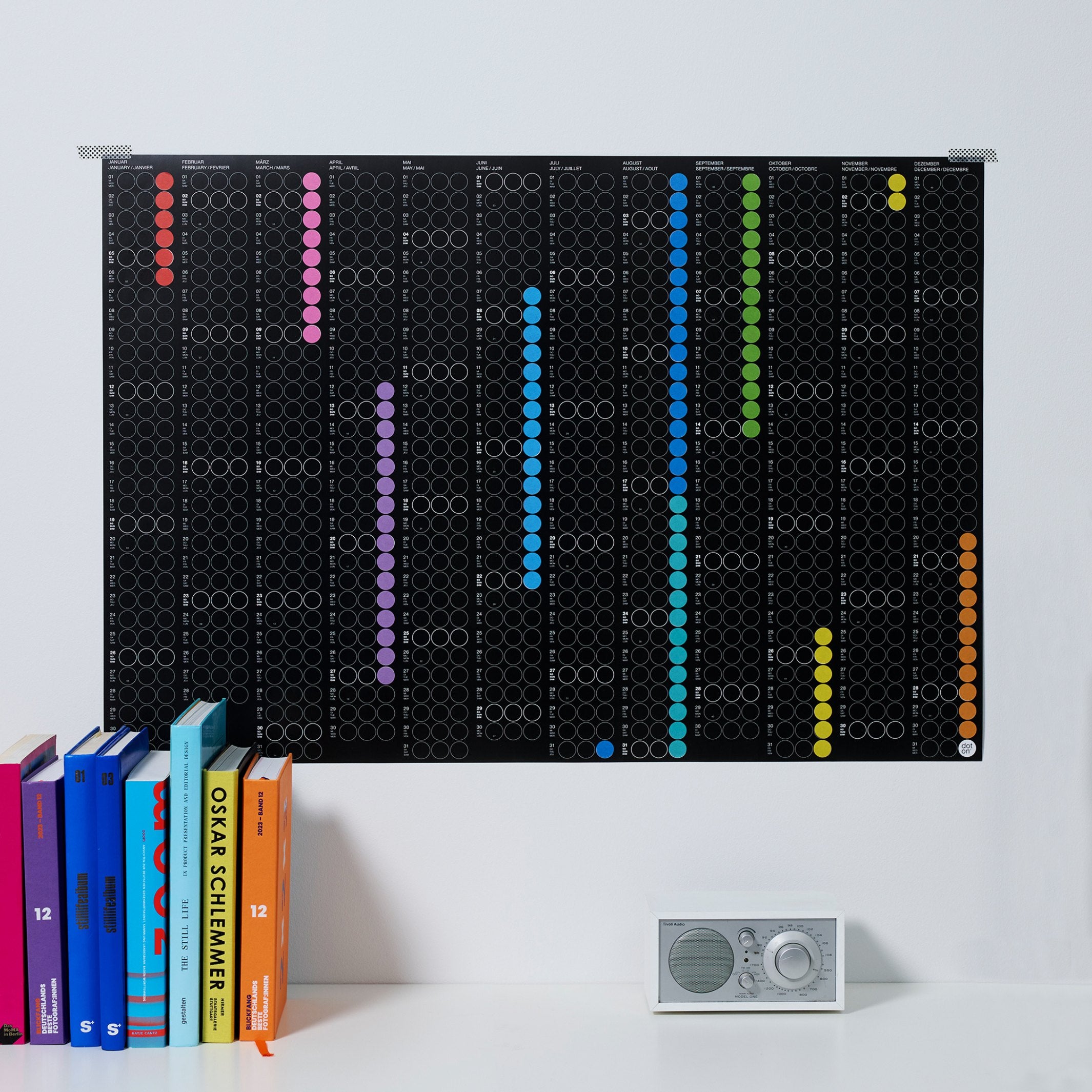 CLASSIC RAINBOW - Jahresplaner - Querformat | dot on