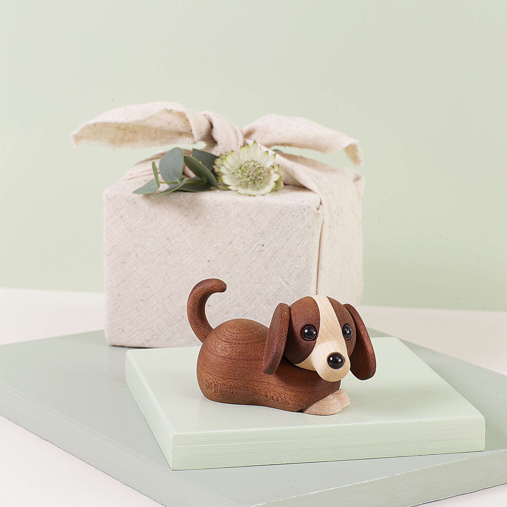 JOJO - lying, small Dog - wooden decorative Figurine - Chresten Sommer | Spring Copenhagen