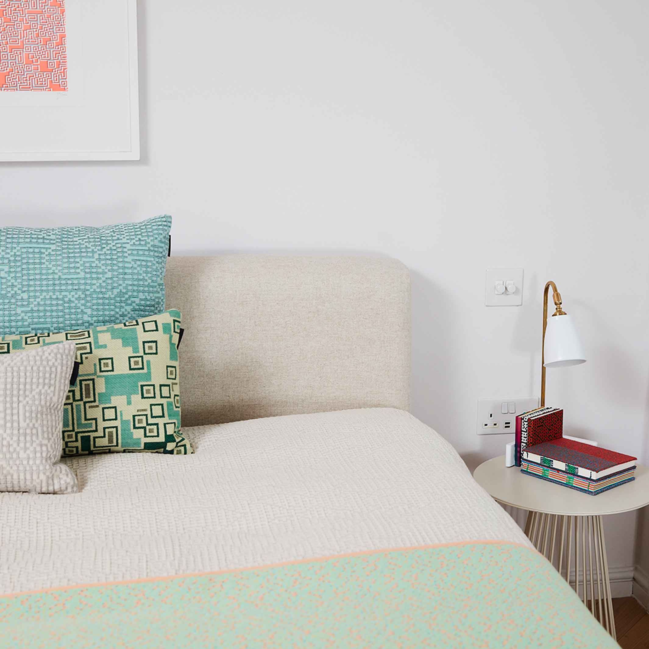 BITMAP LABYRINTHE Vert frais | vert clair COUVRE-LIT | 180x140cm | 90% coton | Cristian Zuzunaga