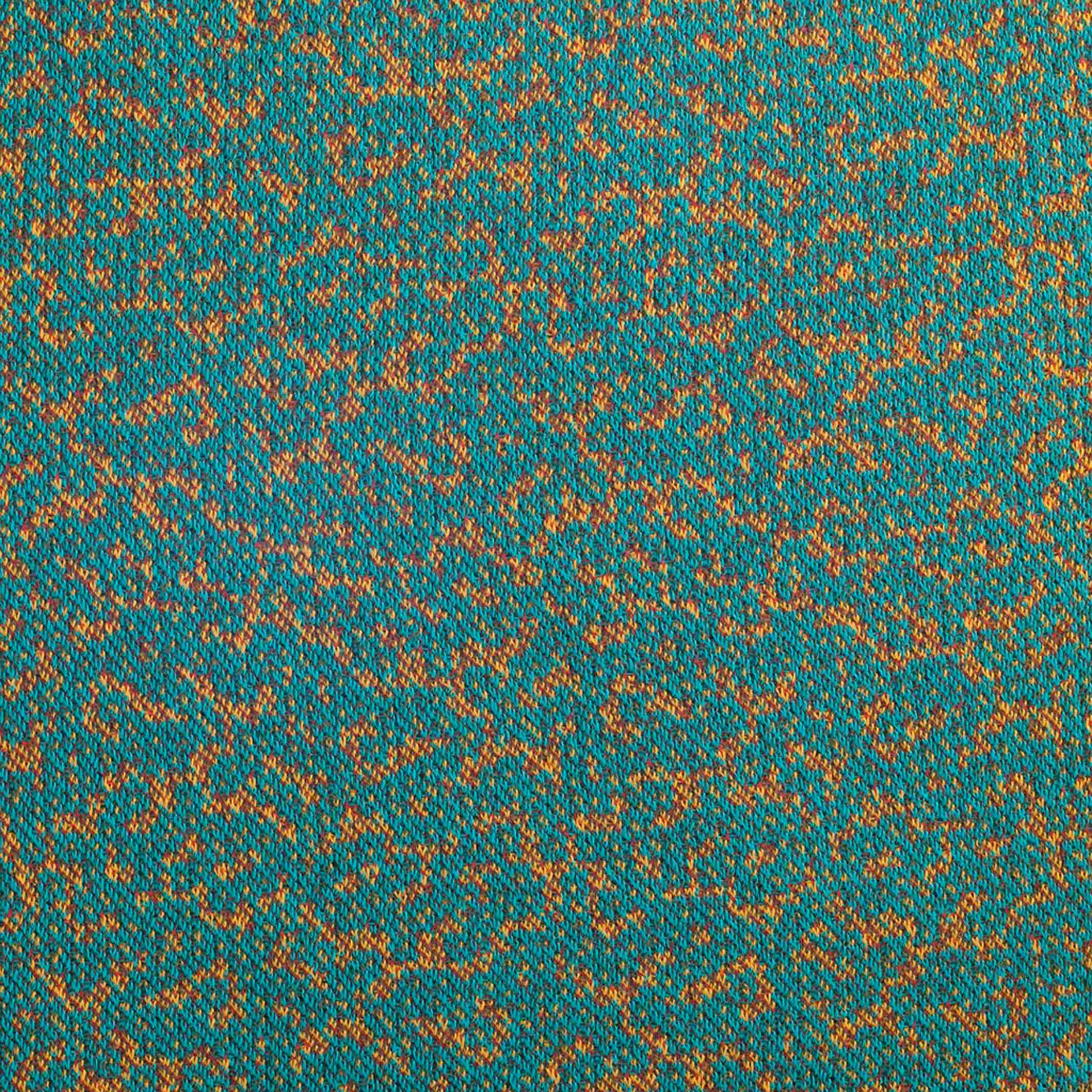 BITMAP LABYRINTH Golden Ochre | ockerfarbige TAGESDECKE | 180x140 cm | 90% Baumwolle | Cristian Zuzunaga