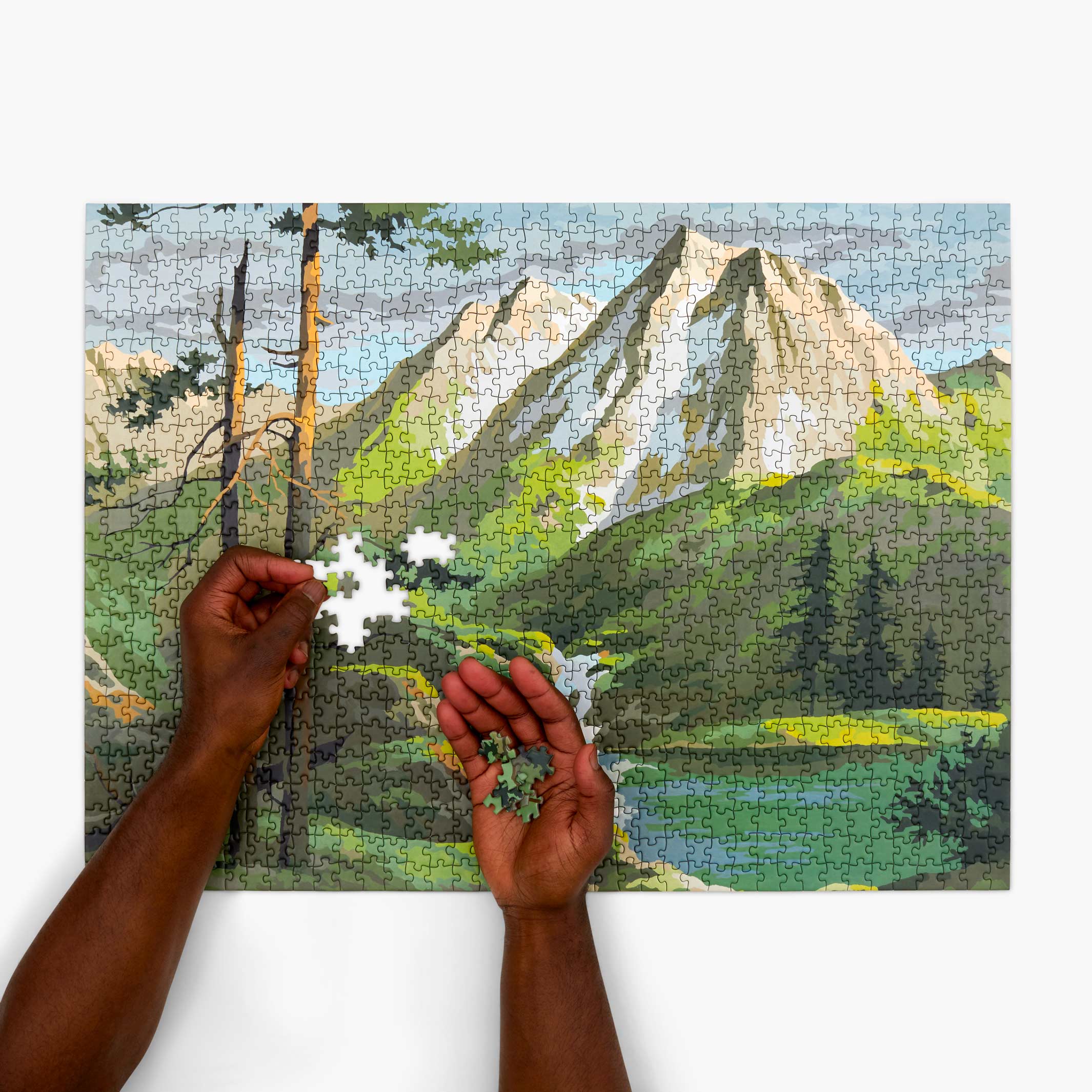 MOUNTAINS - Vintage Paint by Numbers - Puzzle 1.000 Teile | parkside