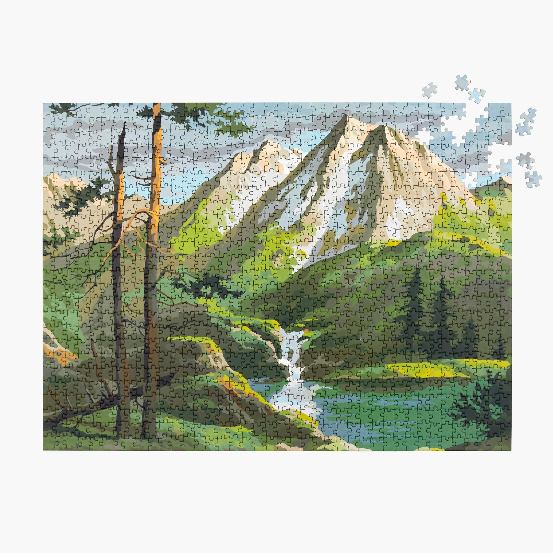 MOUNTAINS - Vintage Paint by Numbers - Puzzle 1.000 Teile | parkside