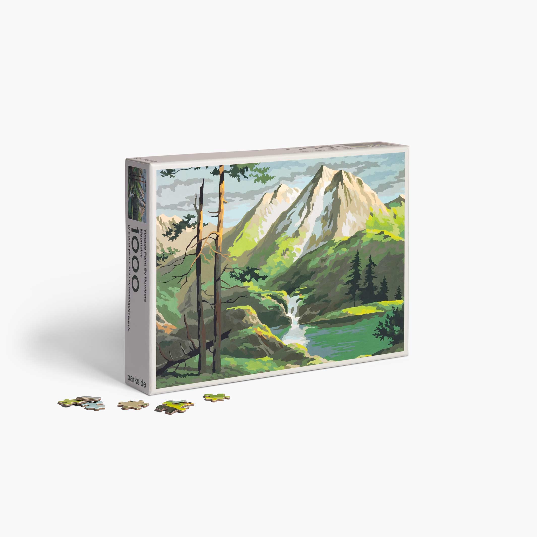 MOUNTAINS - Vintage Paint by Numbers - Puzzle 1.000 Teile | parkside