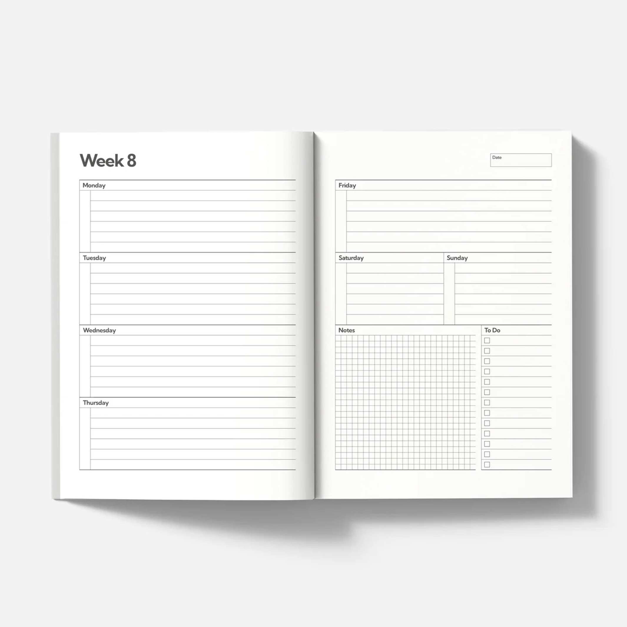 THE WEEKLY MIDNIGHT - zeitloser Wochenplaner über 18 Monate - A5 & 184 Seiten | nolki