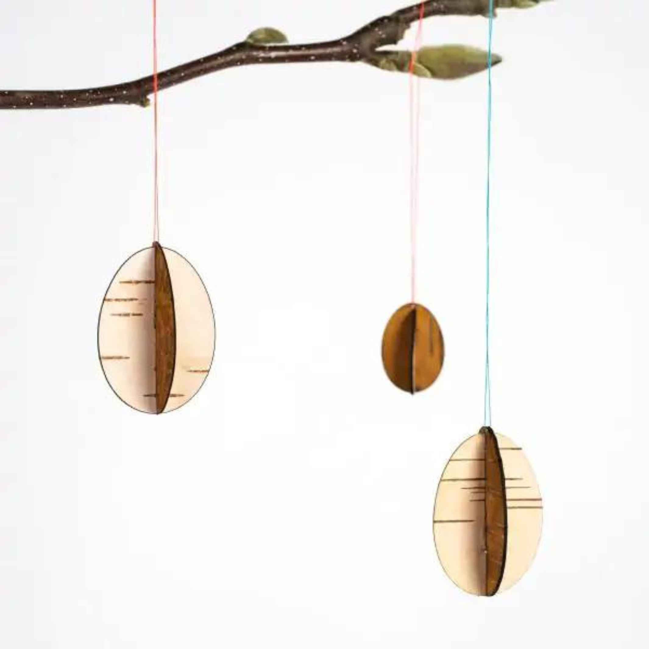 Décorations de Pâques - ÉCORCE DE BOULEAU - lot de 4 | Moya