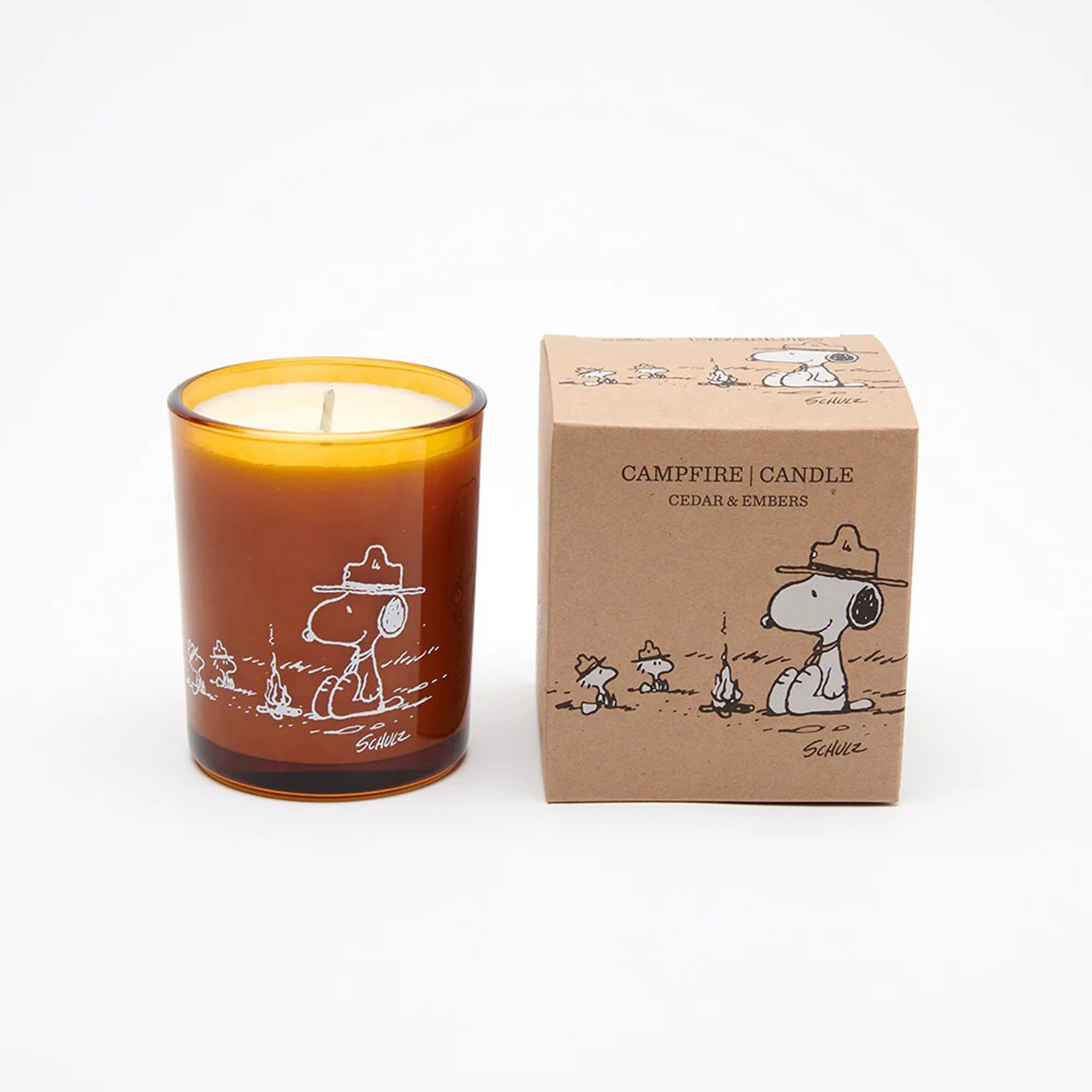 PEANUTS - CAMPFIRE CANDLE | Vegane, pflanzliche WACHS-KERZE | Zedernholz & Glut | Magpie