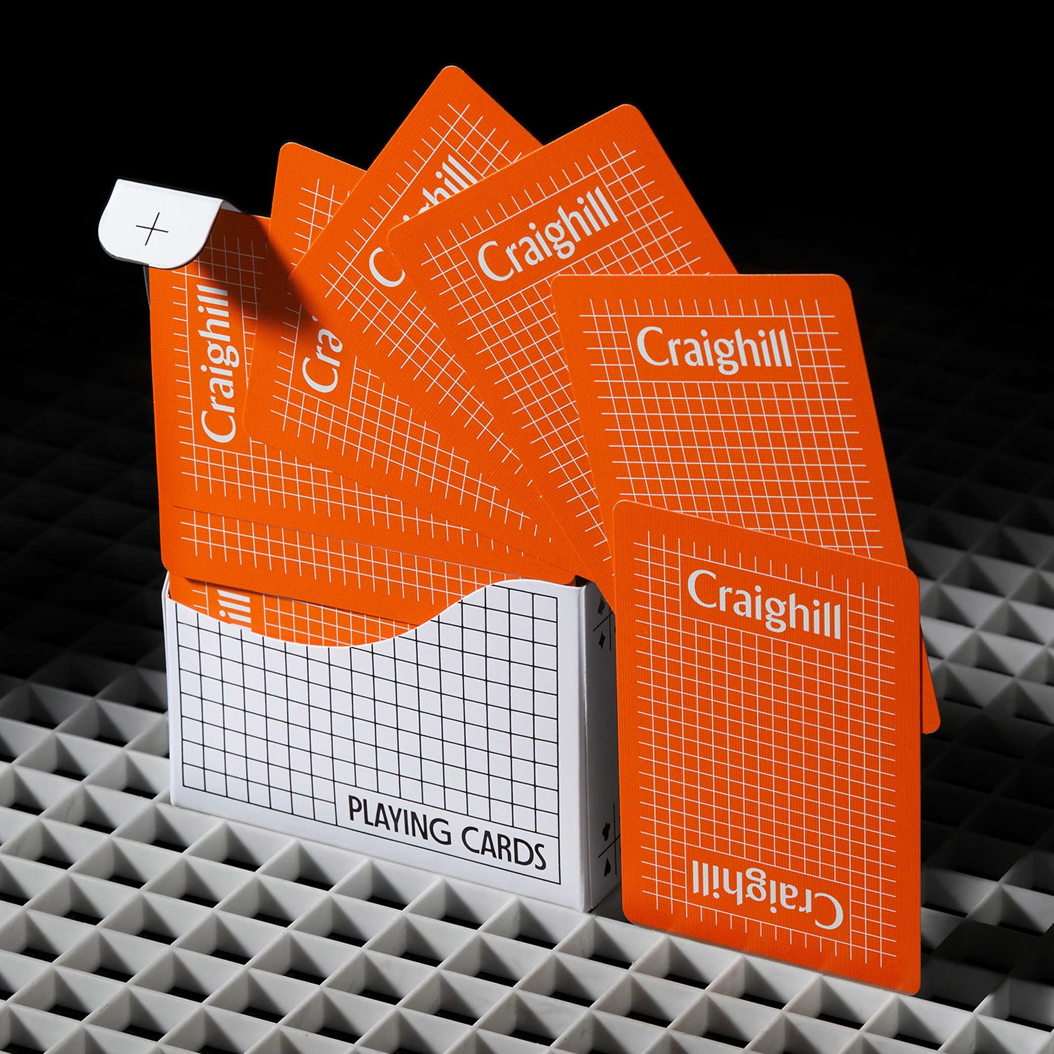 PLAYING CARDS | Orange SPIEL-KARTEN in weisser Verpackung | Craighill