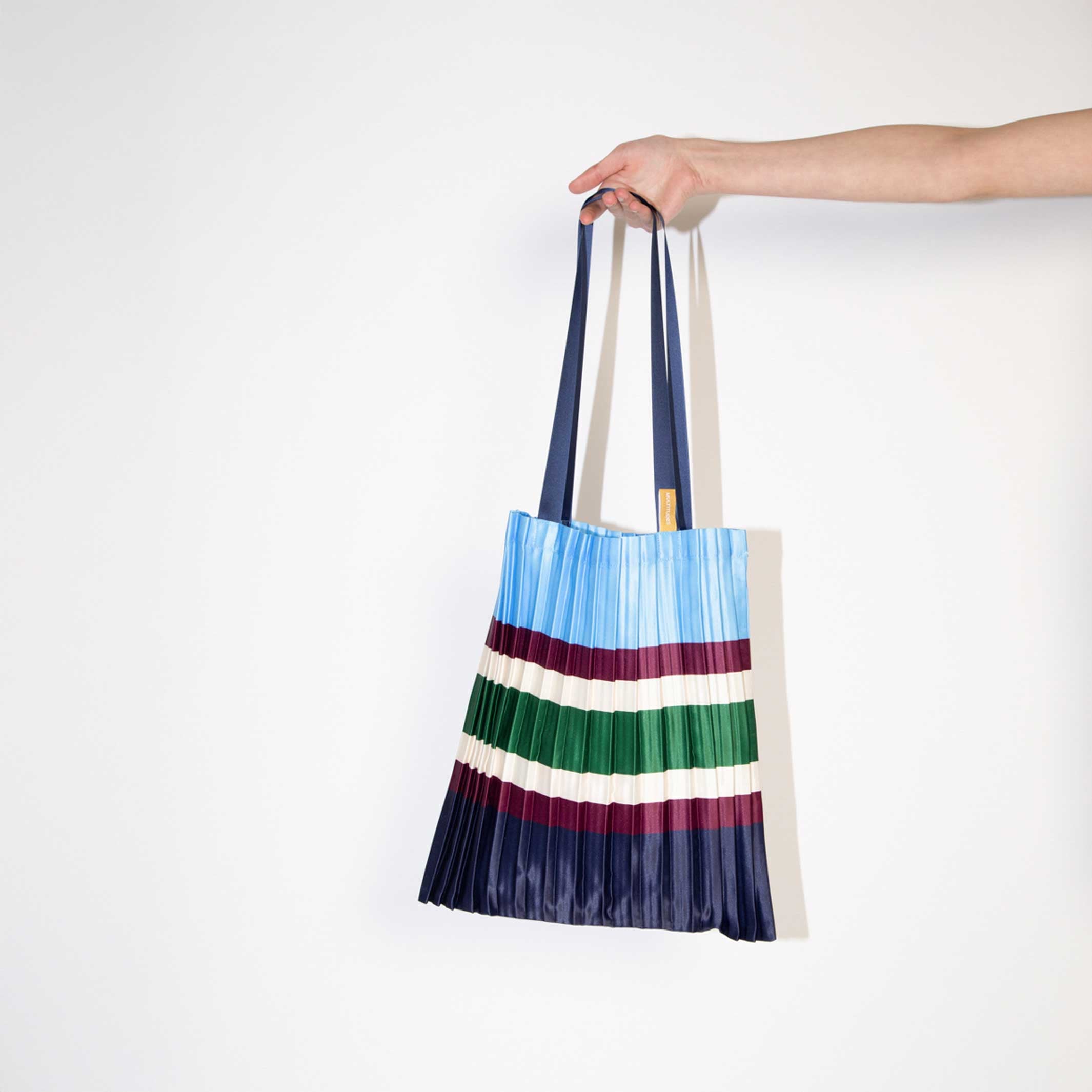 SORRENTO BLUE - Tote Bag - pleated satin 40x48 cm | Multitudes