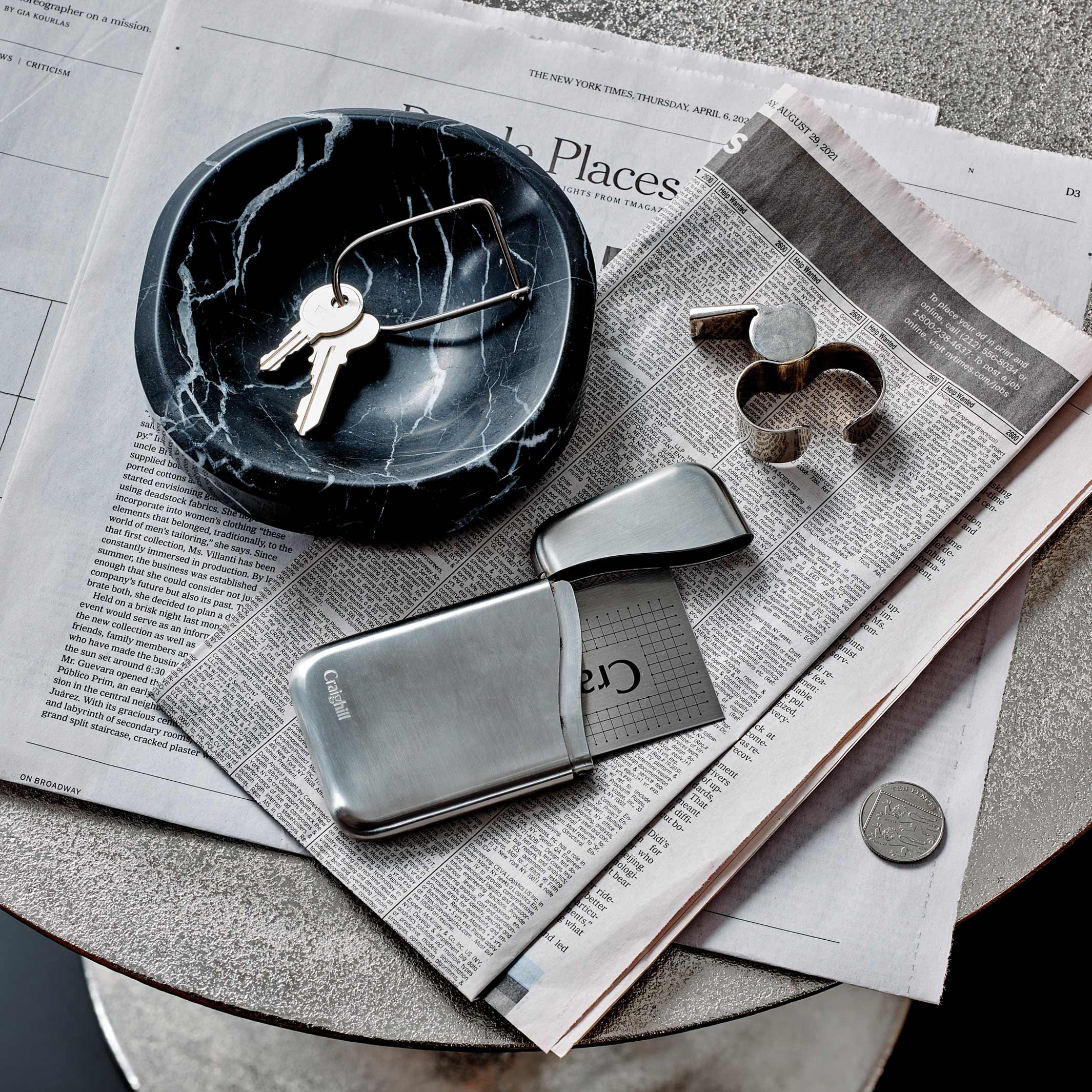 SUMMIT | CARD CASE | Silver Stainless Steel | Craighill