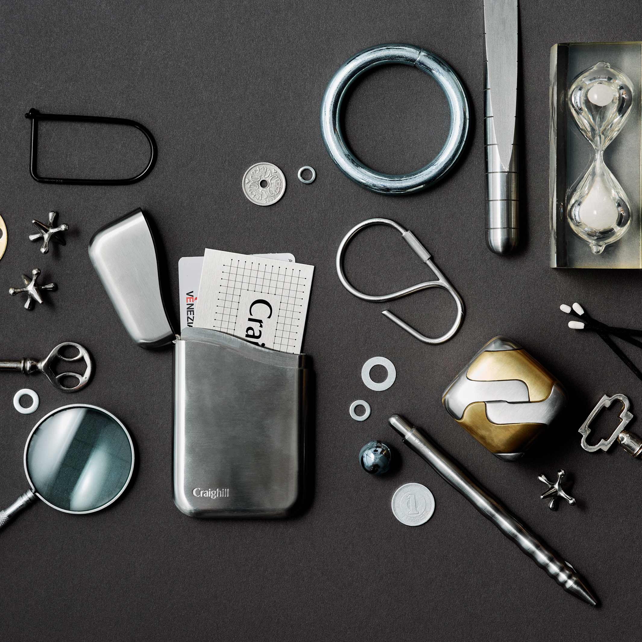 SUMMIT CARD CASE | Silbergebürstetes Edelstahl KARTEN-ETUI | Craighill