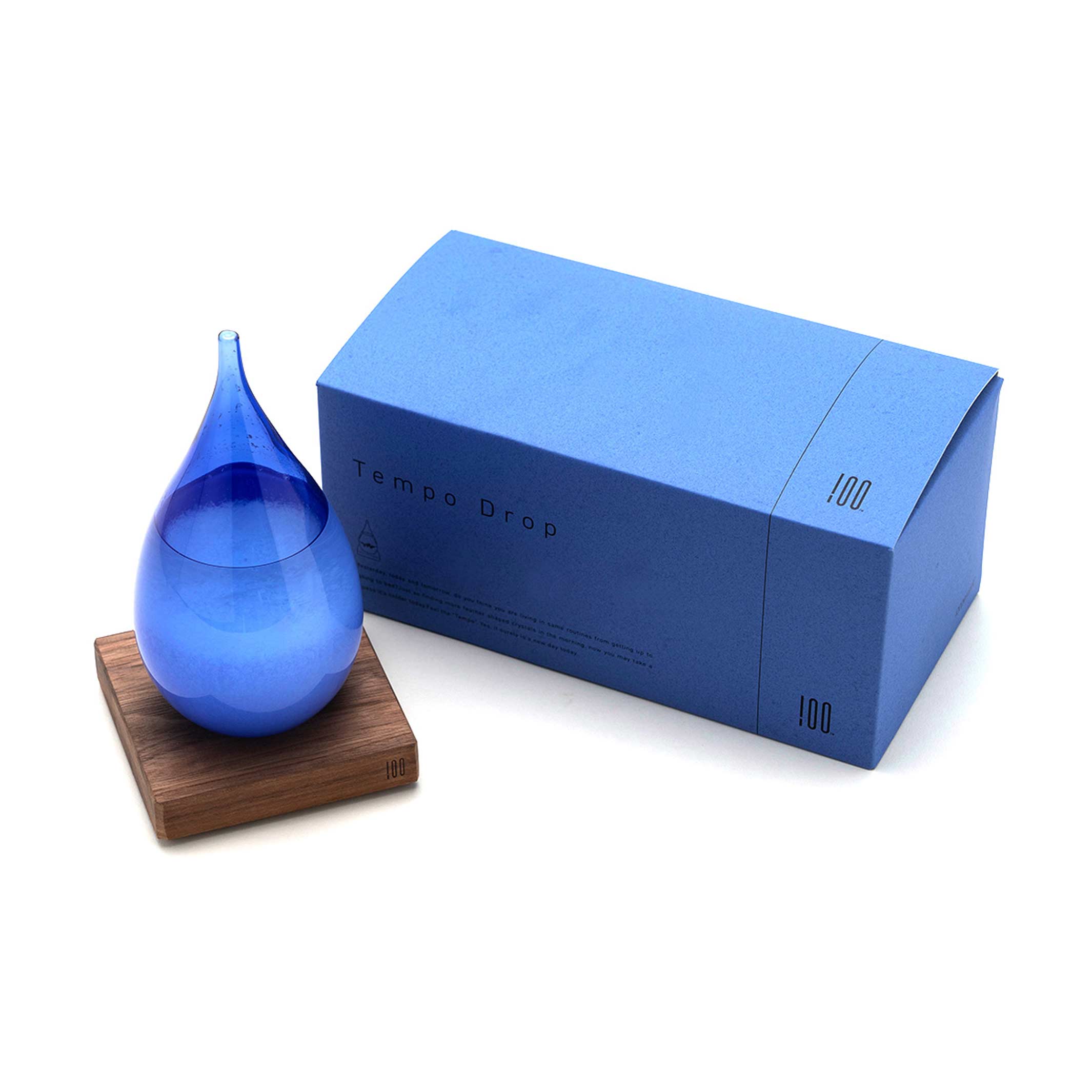 TEMPO DROP Blau | GLAS-OBJEKT & STURMGLAS | H=21 cm | Takeshi Ogawa | 100percent