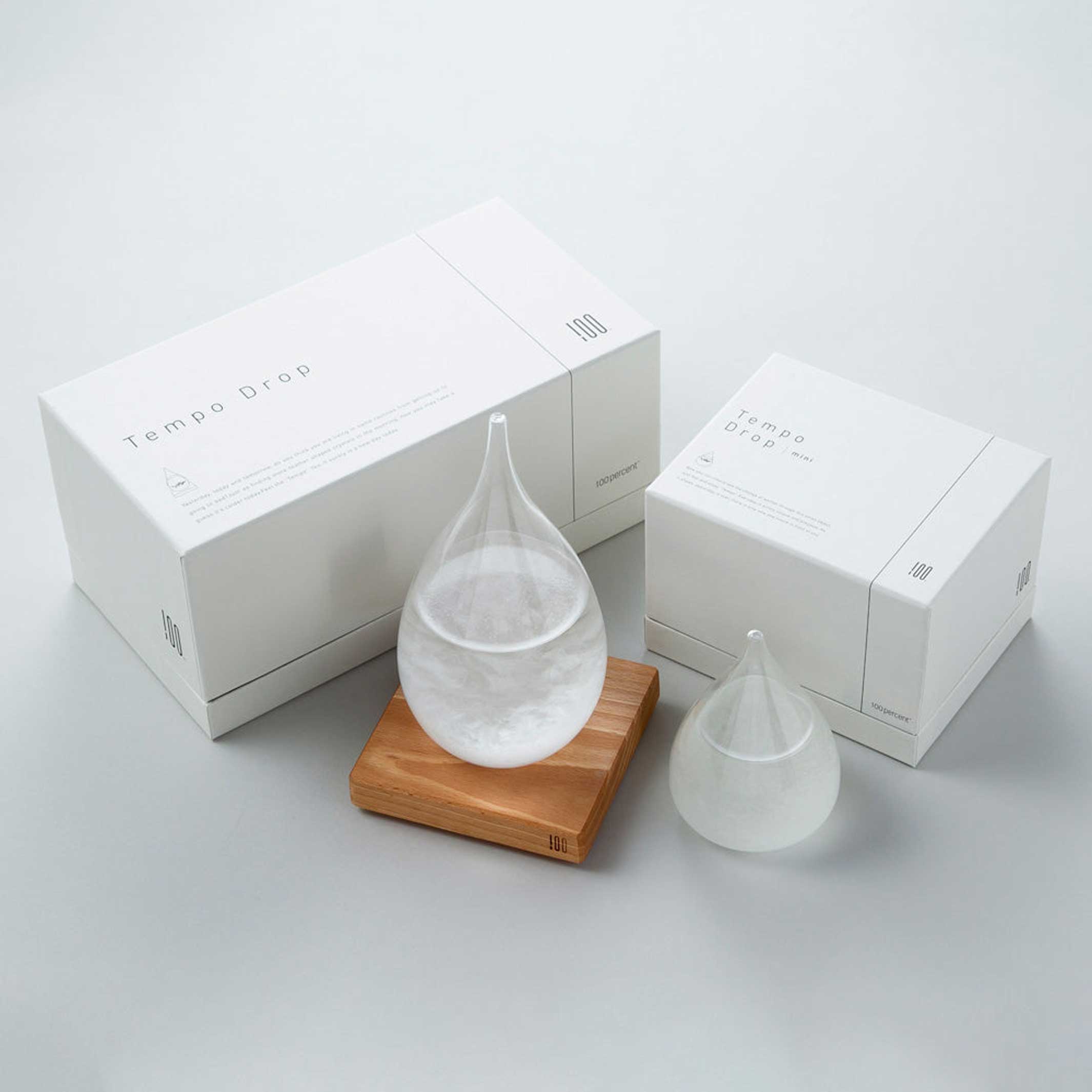 TEMPO DROP Klar | GLAS-OBJEKT & STURMGLAS | H=21 cm | Takeshi Ogawa | 100percent