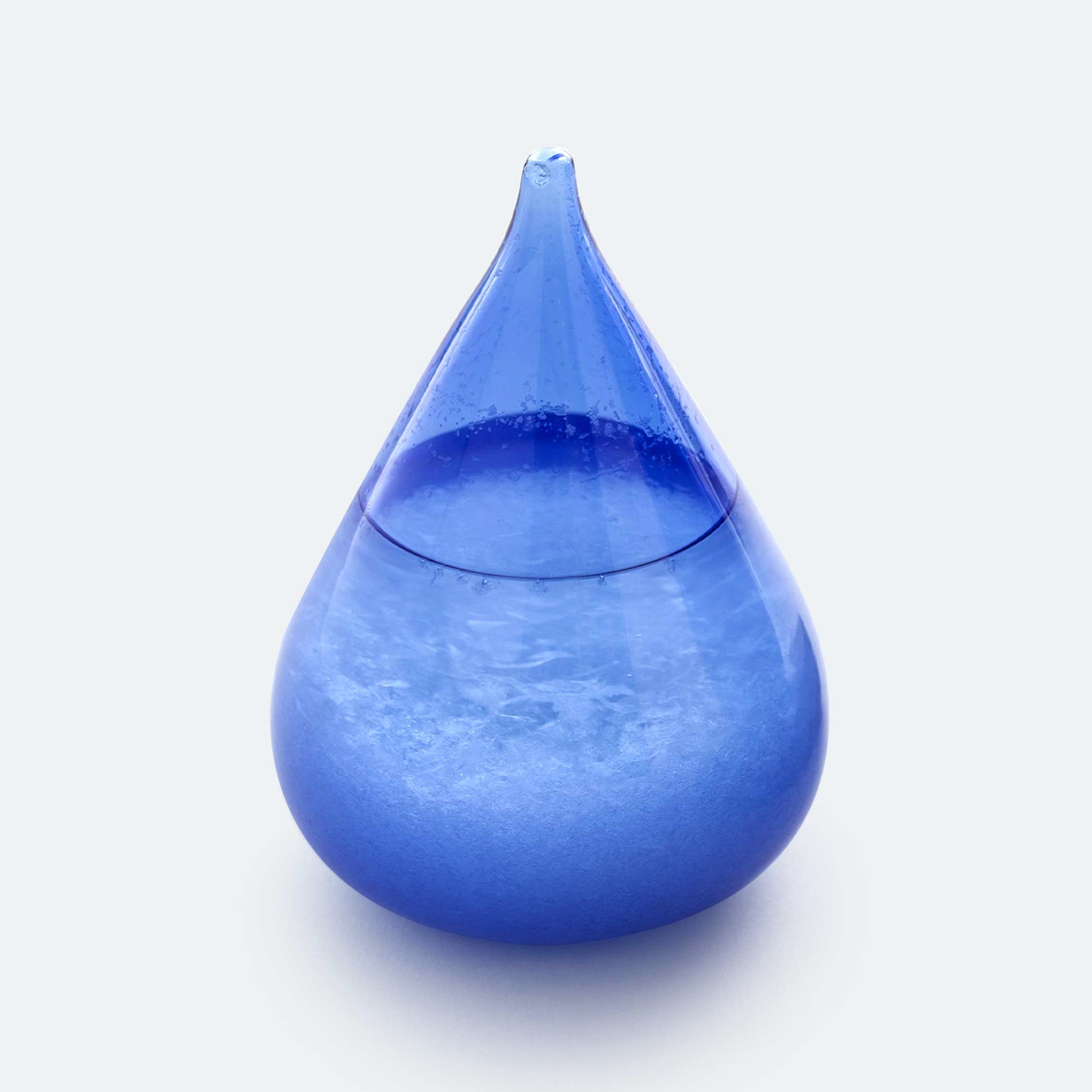 TEMPO DROP Mini Blau | GLAS-OBJEKT und STURMGLAS | H=11 cm | 100percent