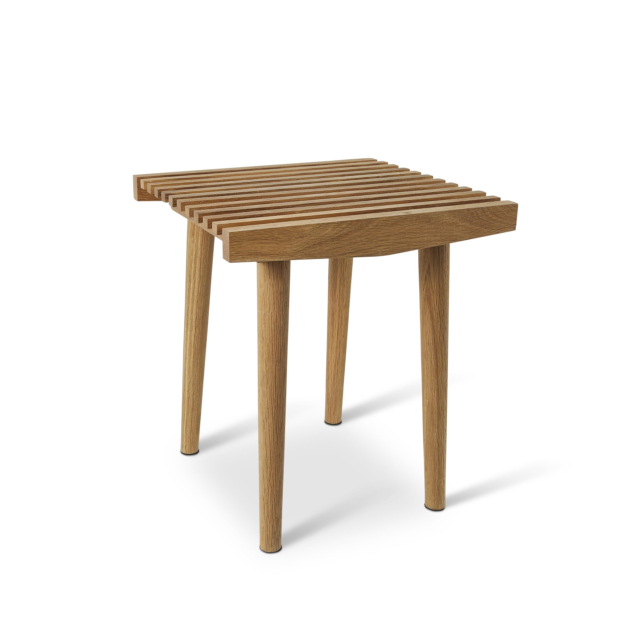 UNO ORA - eleganter Holz-Hocker - Teak Natur - 38 cm breit | Spring Copenhagen