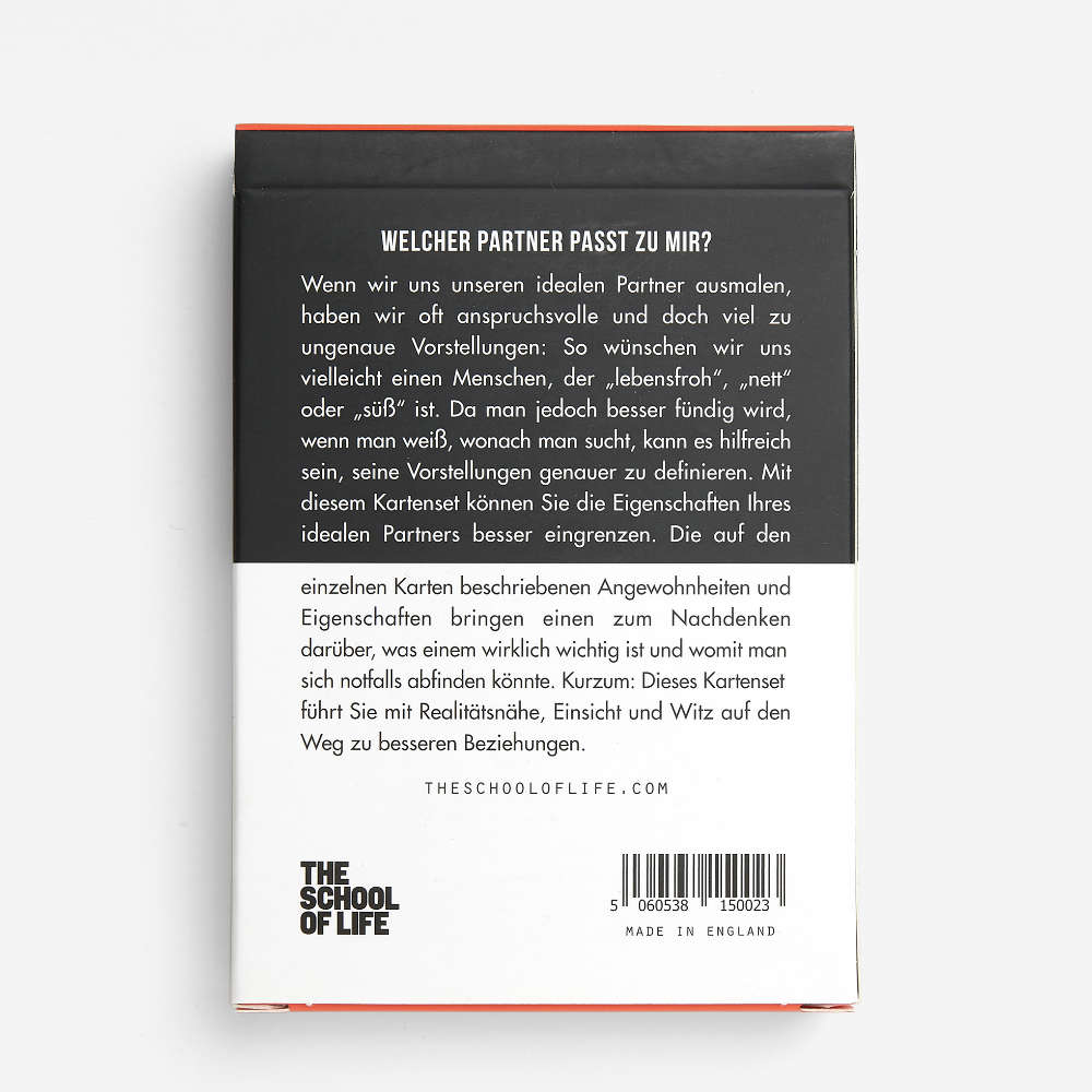 WELCHER PARTNER PASST ZU MIR? | CARD GAME for a successful choices in love | German Edition | The School of Life
