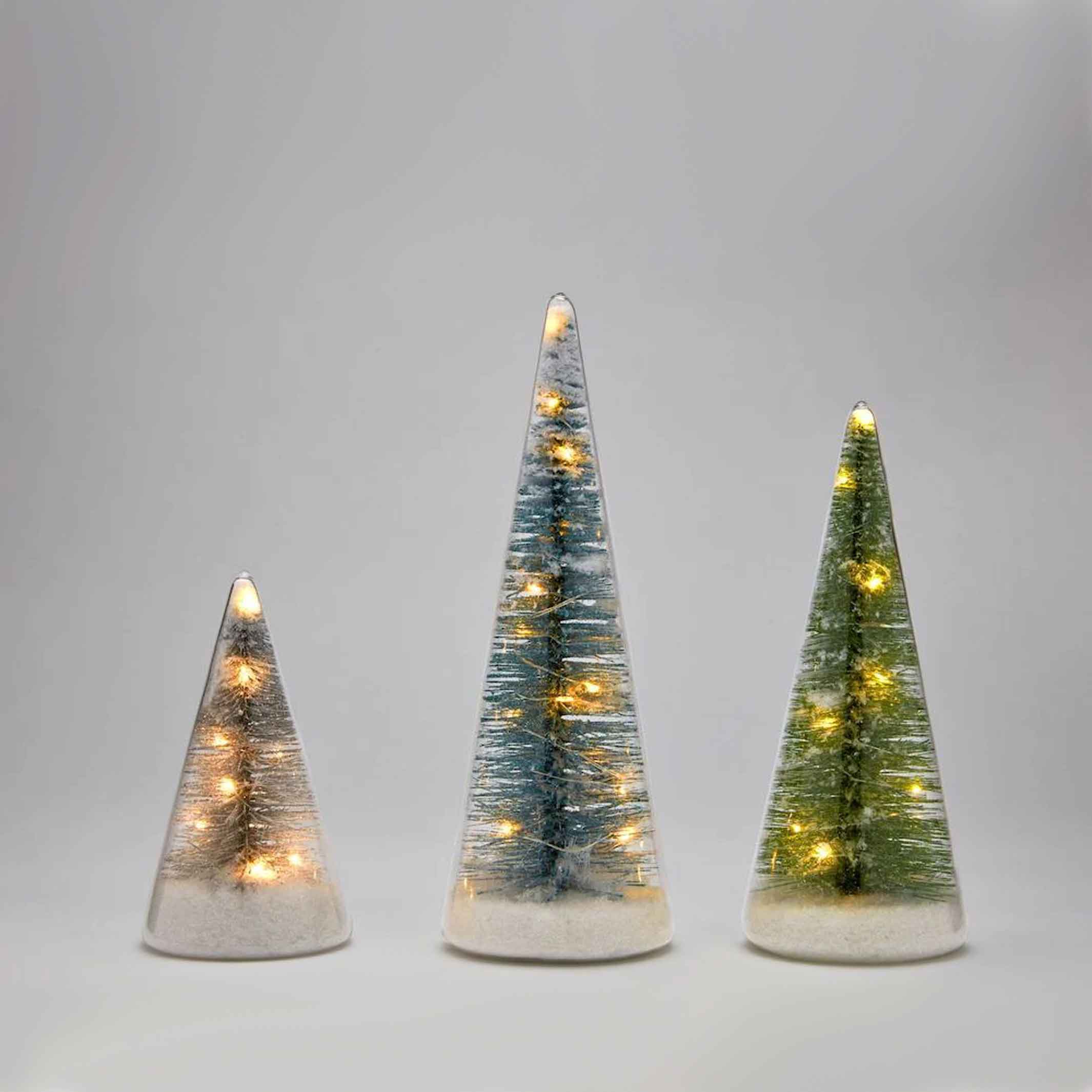 WINTER SPRUCE - Glas-Tannenbäume mit LED Beleuchtung - 3er Set | MoMA