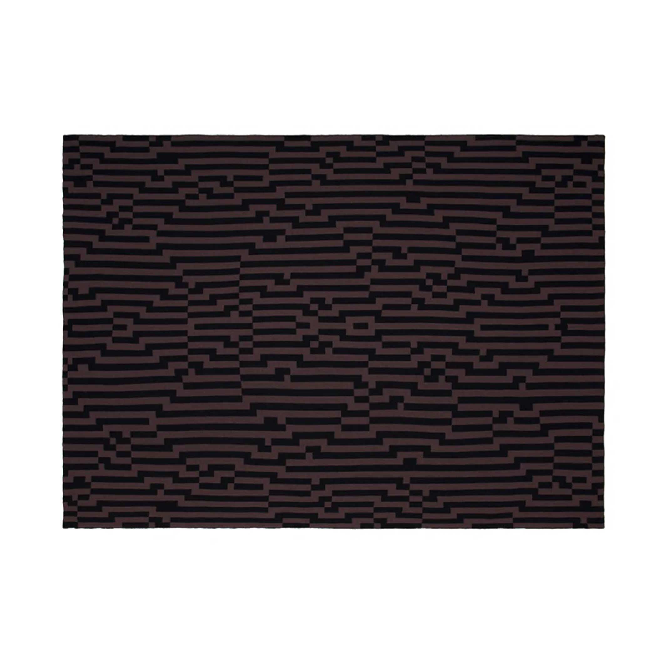 BITMAP ZOOM IN 6 - braun & schwarze TAGESDECKE - 180x140 cm - 100% Merino Wolle | Cristian Zuzunaga
