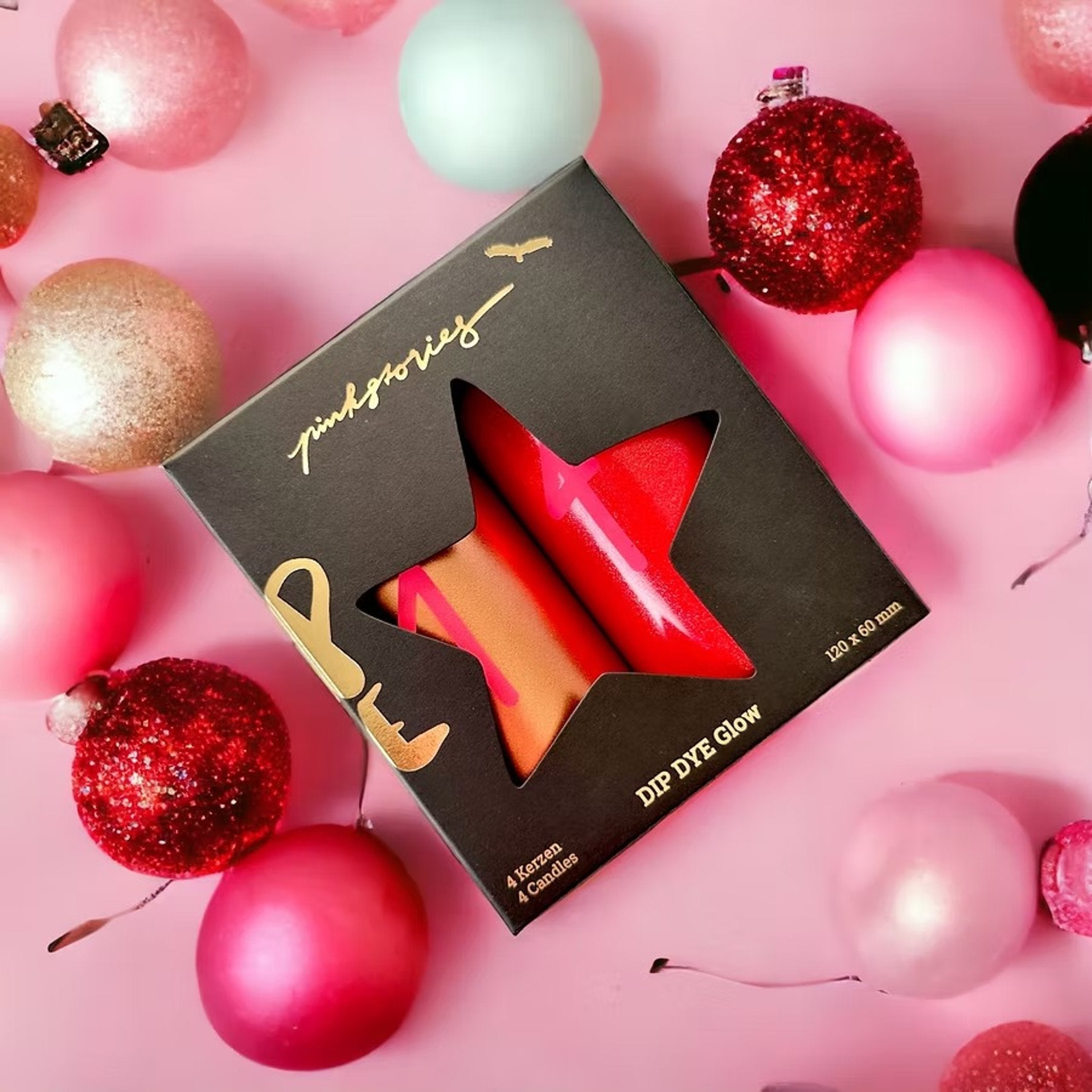 DIP DYE GLOW COUNTDOWN | Christmas candles in a set of 4 | Pink Stories
