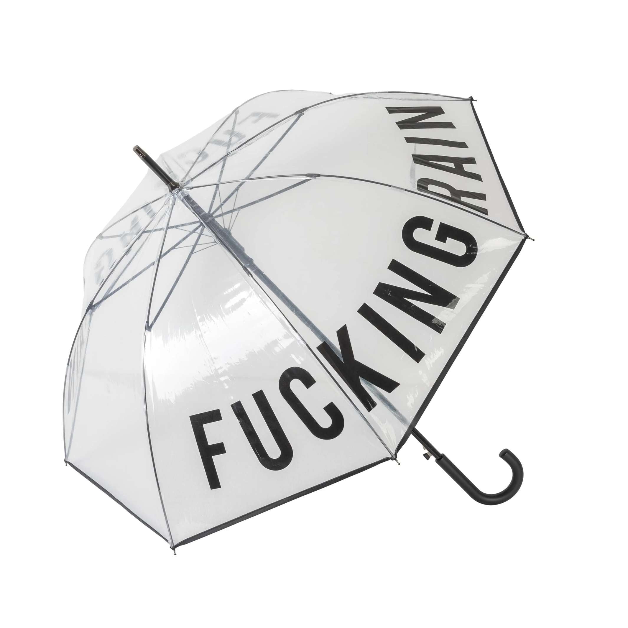 FUCKING RAIN - Transparenter Regenschirm ∅ 106 cm | Fisura