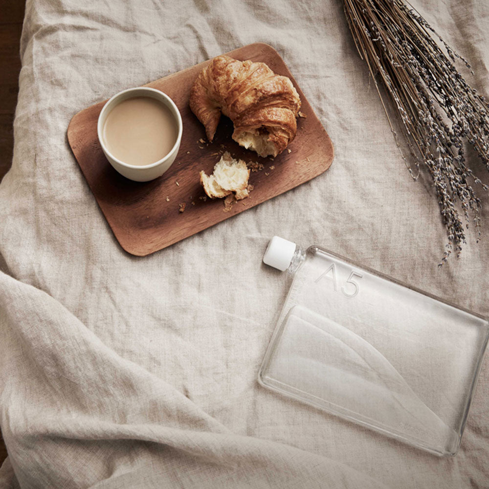 Bouteille mémo A5 | BOUTEILLE D'EAU ET DE BOISSON plate réutilisable | 750 ml