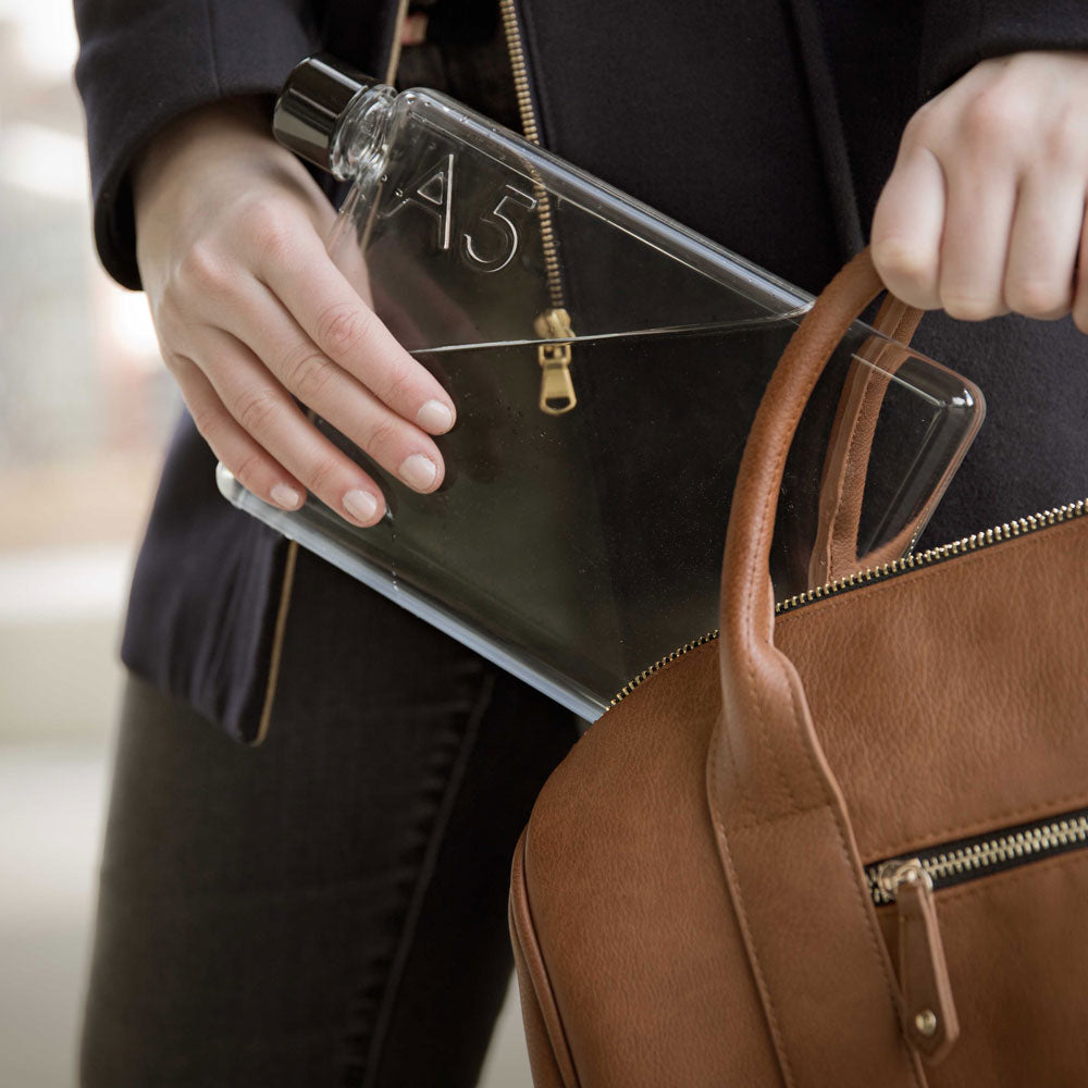 Bouteille mémo A5 | BOUTEILLE D'EAU ET DE BOISSON plate réutilisable | 750 ml