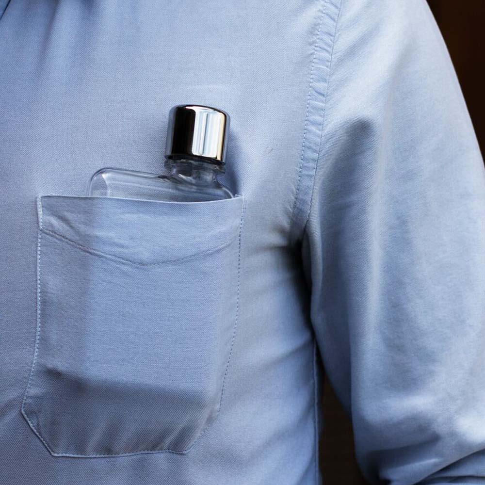 Bouteille mémo A7 | BOUTEILLE D'EAU ET DE BOISSON plate réutilisable | 180 ml